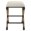 Firth Rustic Oatmeal Counter Stool, Counter & Bar Stool by Uttermost, 18.75" width x 27.62" height x 18.75" depth thumbnail 11