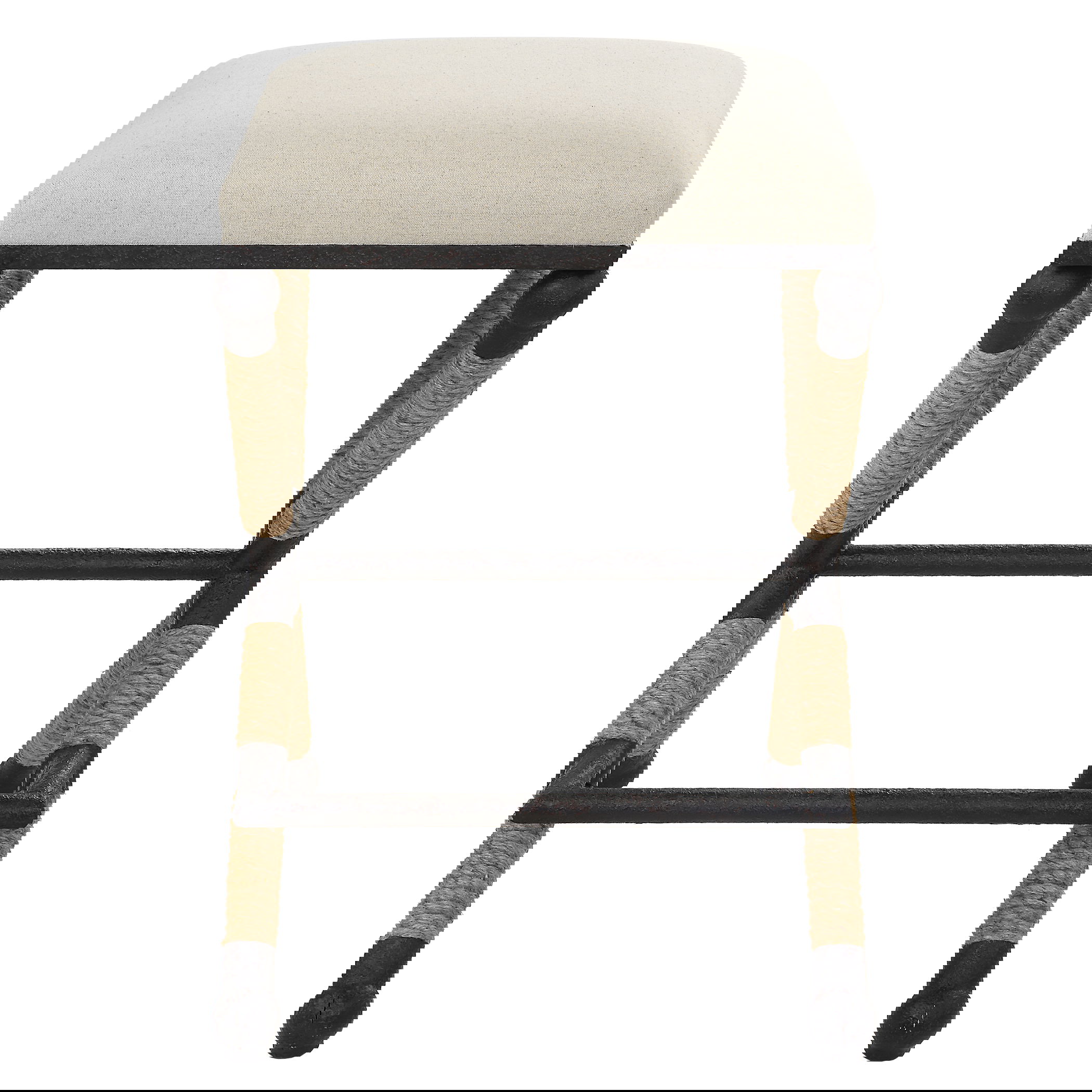 Firth Rustic Oatmeal Counter Stool, Furniture by Uttermost, 18.75" width x 27.62" height x 18.75" depth View 11