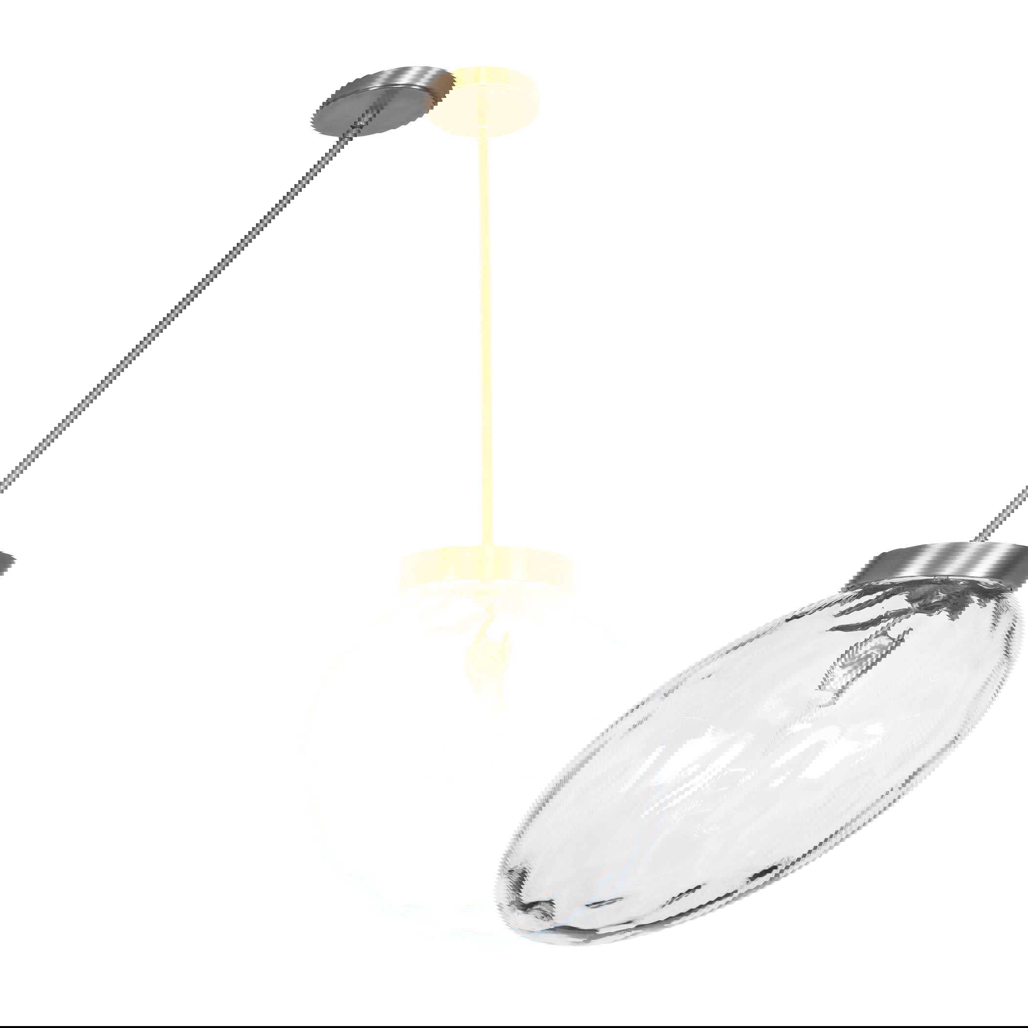 Gaia 1 Light Watered Glass Pendant large image 