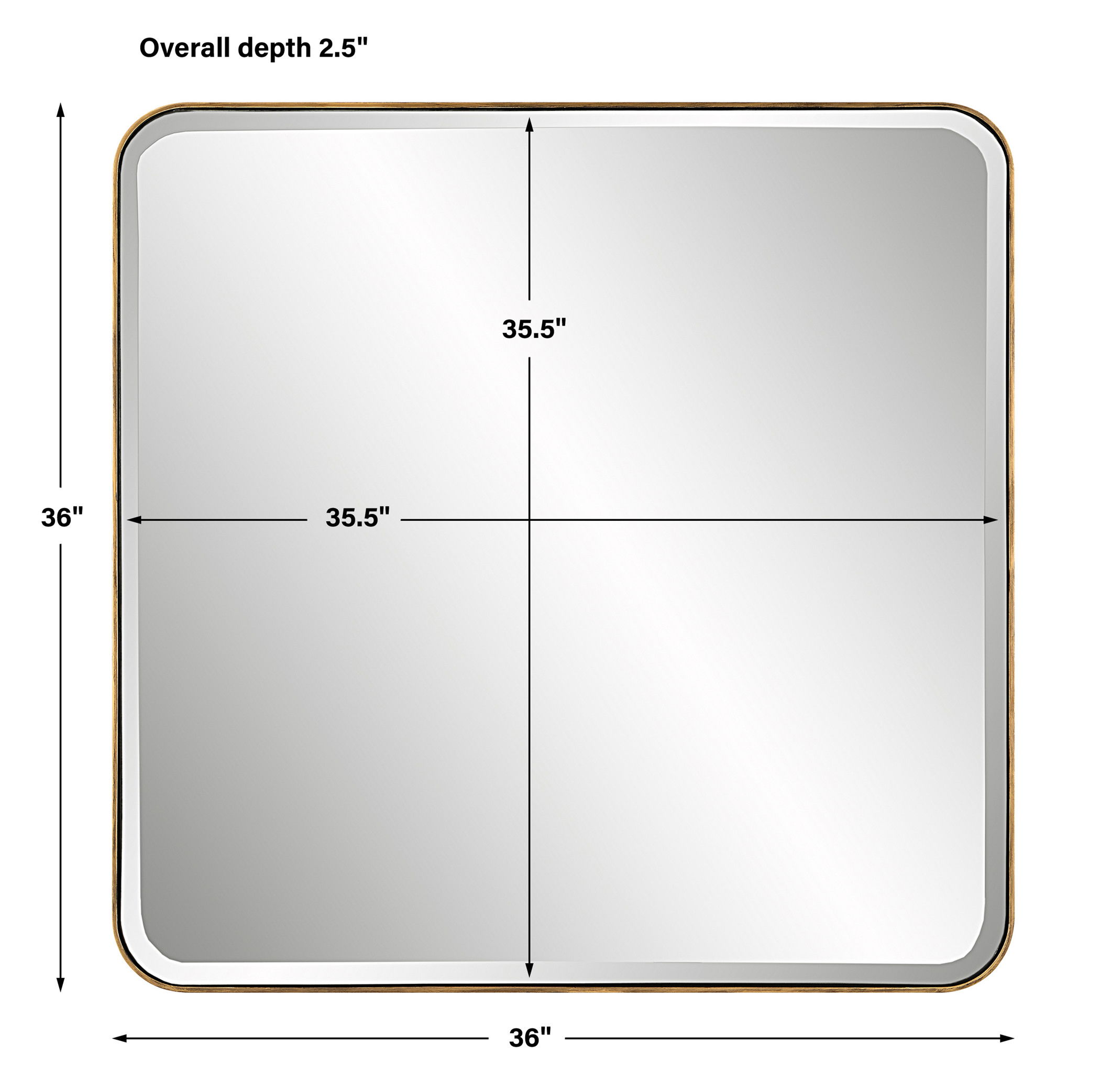 Hampshire Square Gold Mirror large image 