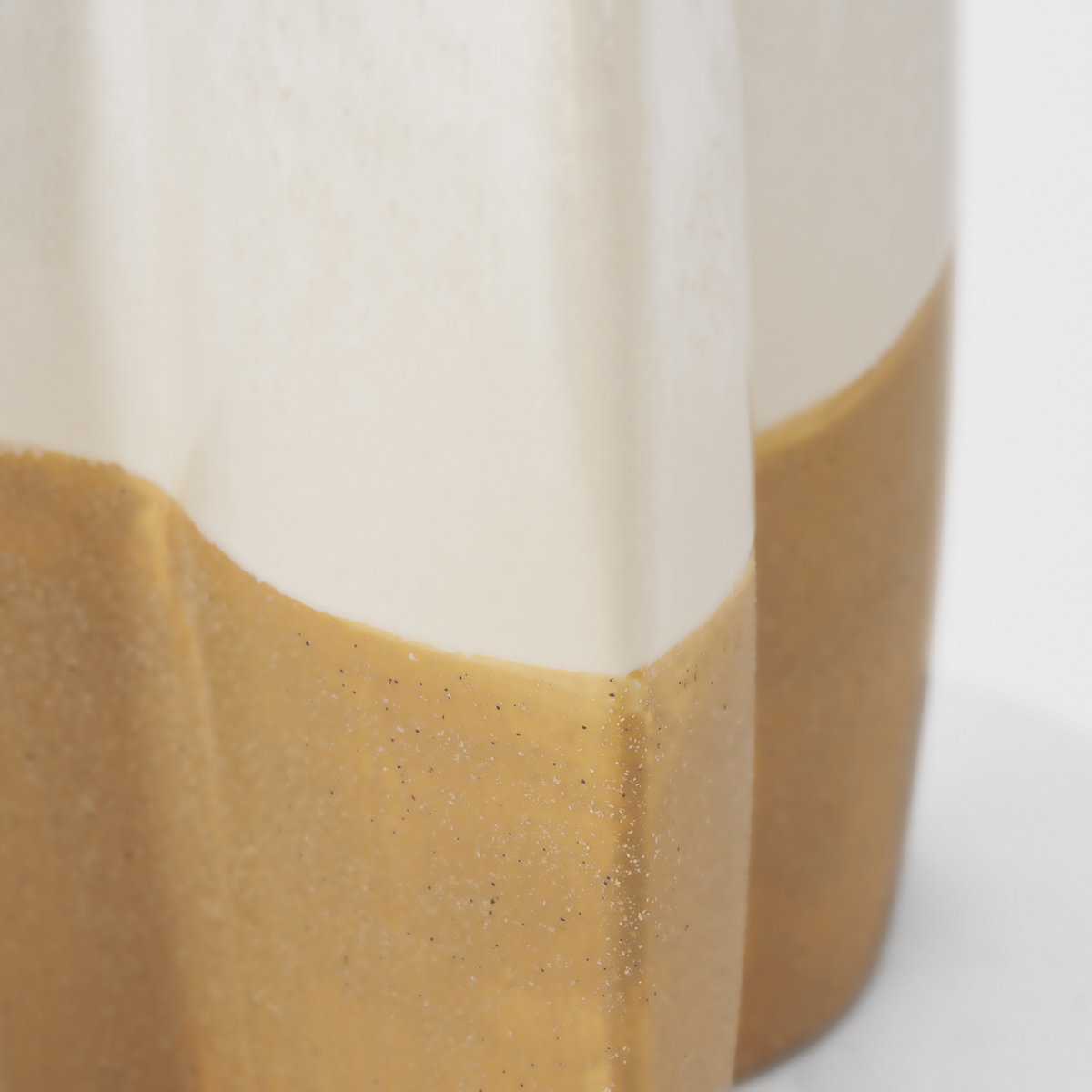 Vania Small Off White with Tan Textured Ceramic Vase, by Mercana, 7.22" length x 7.28" width x 13.5" height View 10