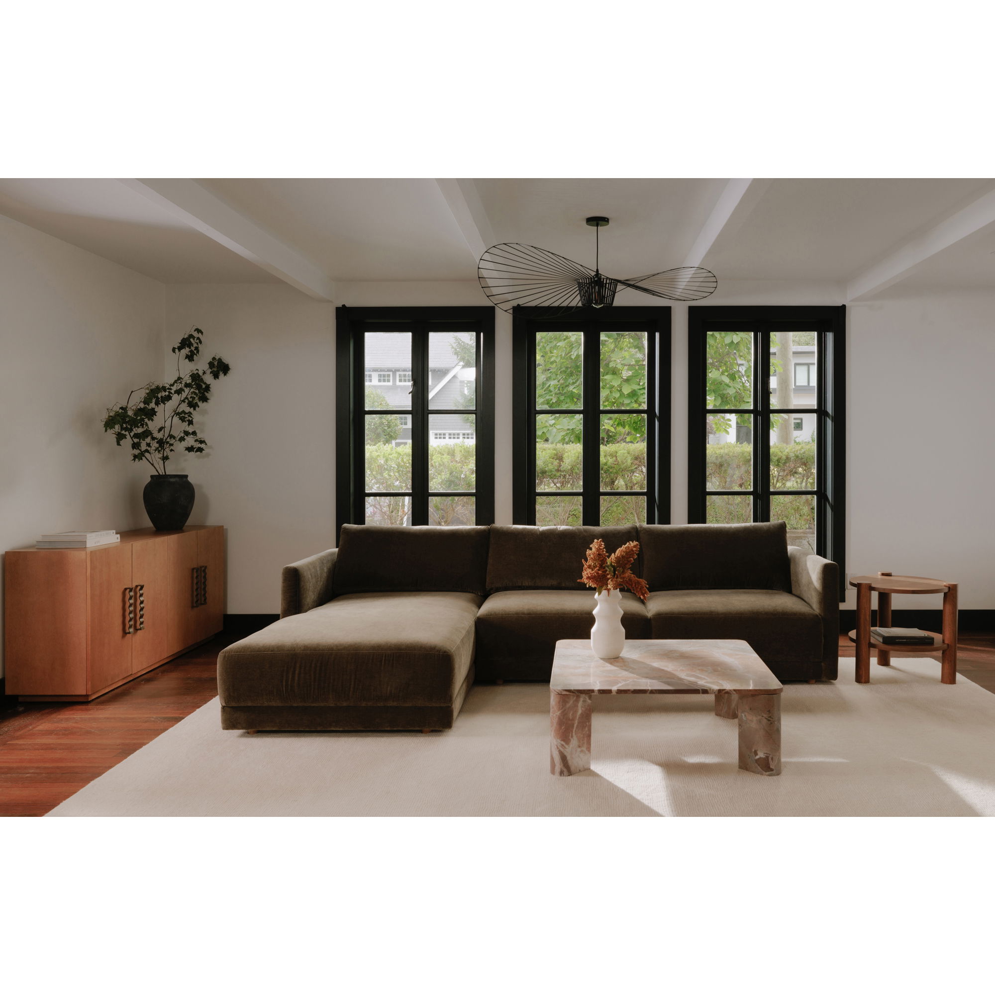 Bryn Sectional Left Heritage Cedar Green, Sectional Sofa by Moe's Home, 115.5" width x 31.5" height x 70.5" depth View 9