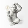 Simia (12'H) White Resin Playful Monkey Table Lamp, by Mercana, 9" length x 9" width x 12" height thumbnail 4
