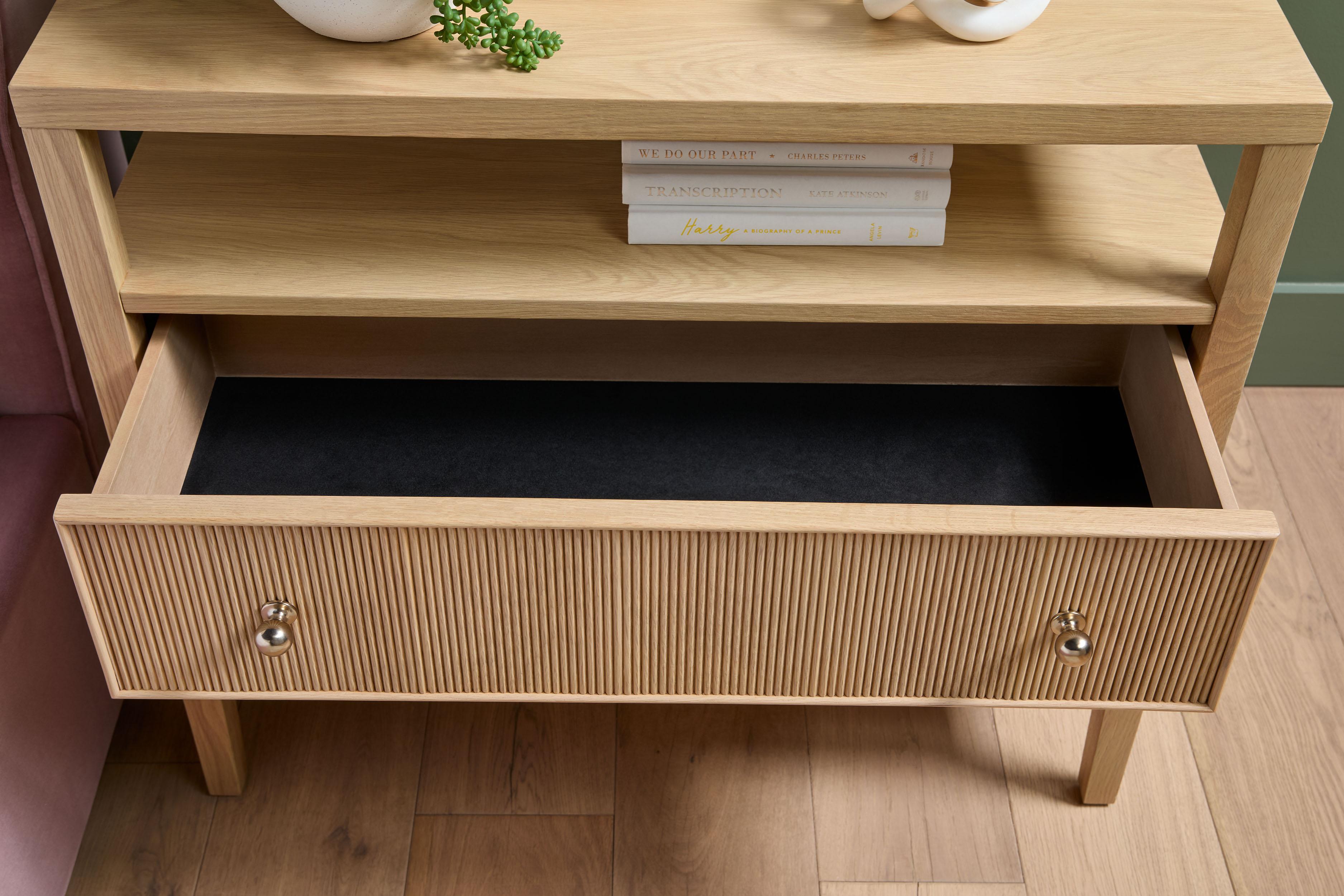 Highland Open Shelf 2-Drawer Nightstand, by Essentials for Living, 34" width x 30" height x 17" depth View 11