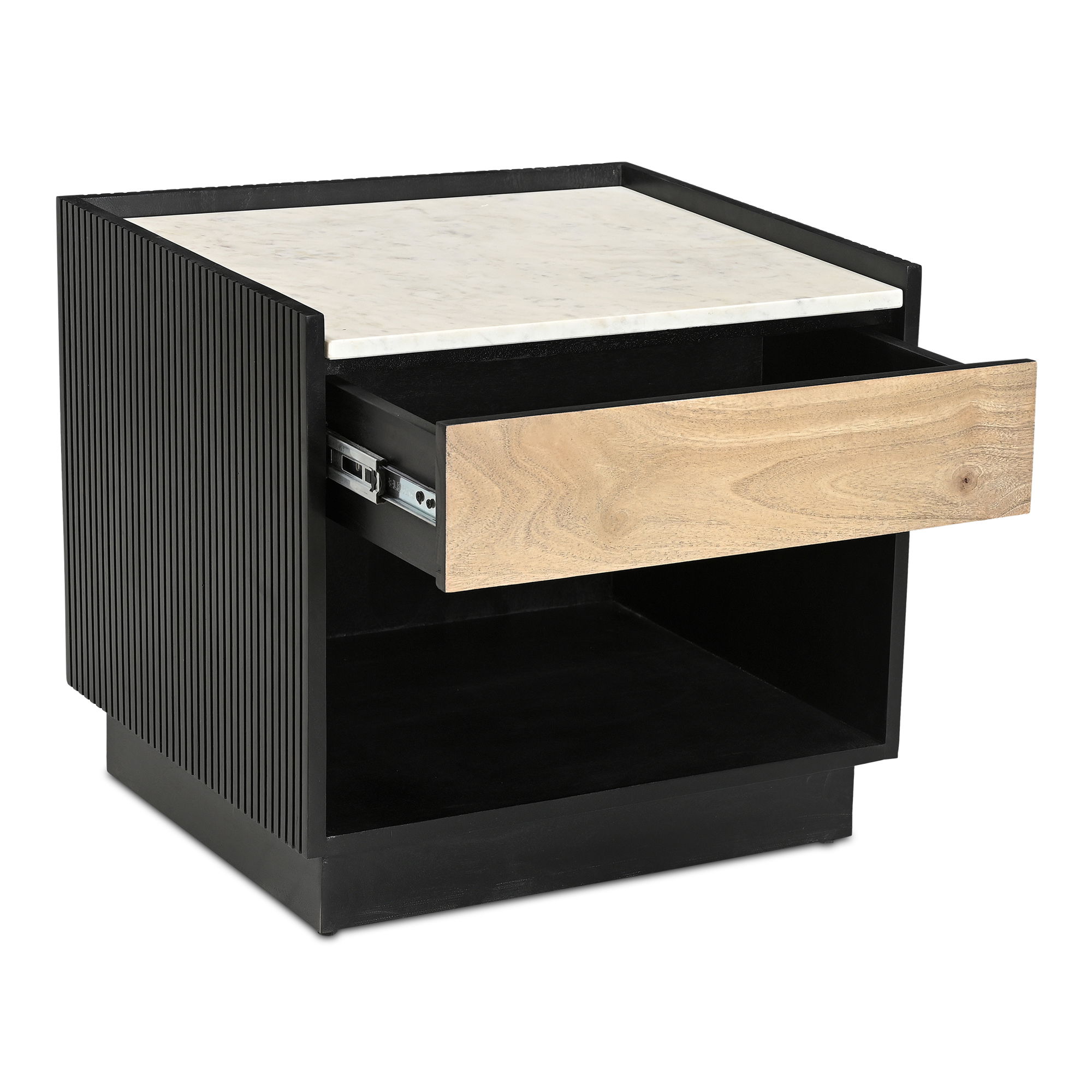 Carter Nightstand Black, by Moe's Home, 22" width x 20" height x 18" depth View 3