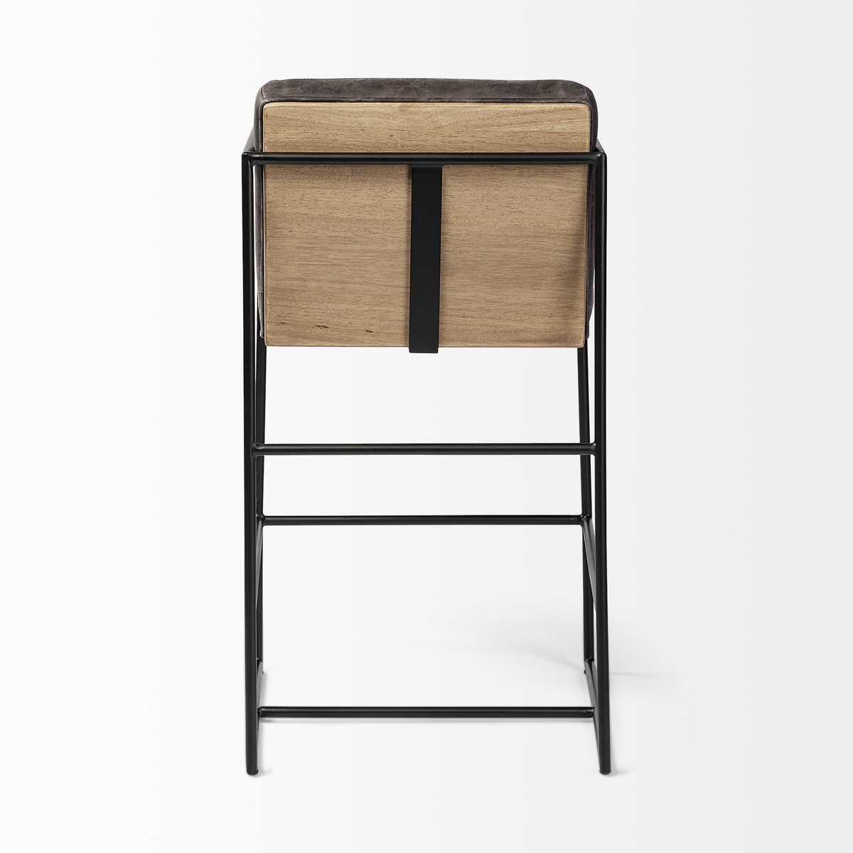 Stamford Backless 36.8in Seat Counter Stool | Black Leather with Metal, Counter & Bar Stool by Mercana, 18.25" length x 22.5" width x 36.75" height View 6
