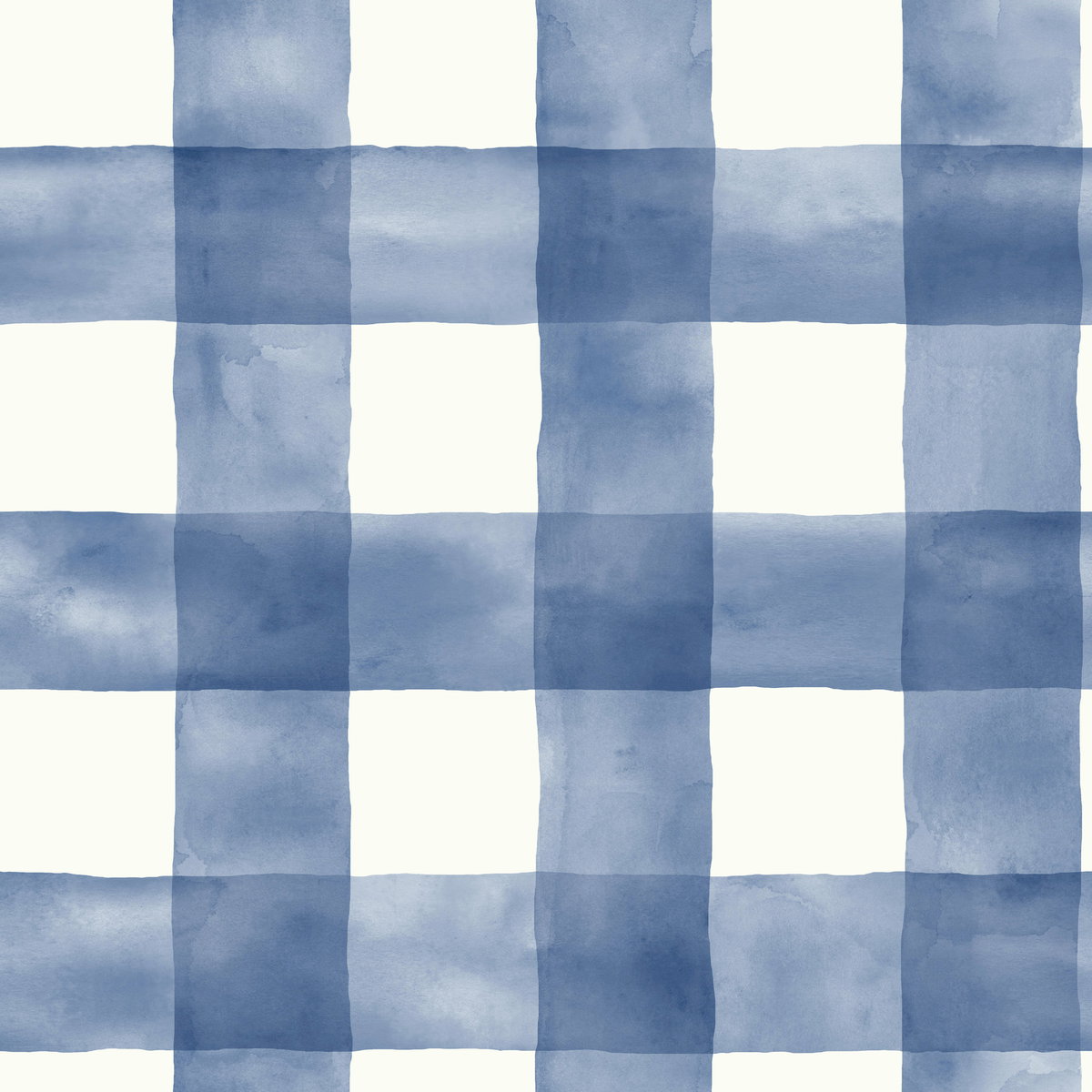 Checkmate Watercolor Plaid Blue Peel & Stick Wallpaper, by York Wall, 20' length x 1'8.5" width x 0.02" depth