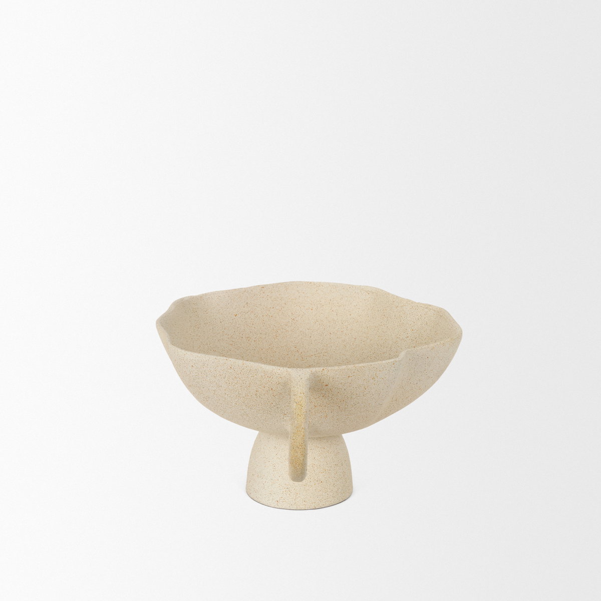 Radka Beige Textured Small Metal Decorative Bowl, by Mercana, 15.55" length x 11.22" width x 6.75" height View 5