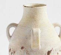 Online Designer Bedroom Artisan Handcrafted Terracotta Vase, Round, White