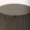 Terra 18L x 18W x 22H Dark Brown Wood Fluted Round Side Table thumbnail 5