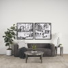 Jenna 14x26 Cream/Black Print Linen Lumbar Decorative Pillow Cover, by Mercana, 14" length x 26" width x 0.2" height thumbnail 3