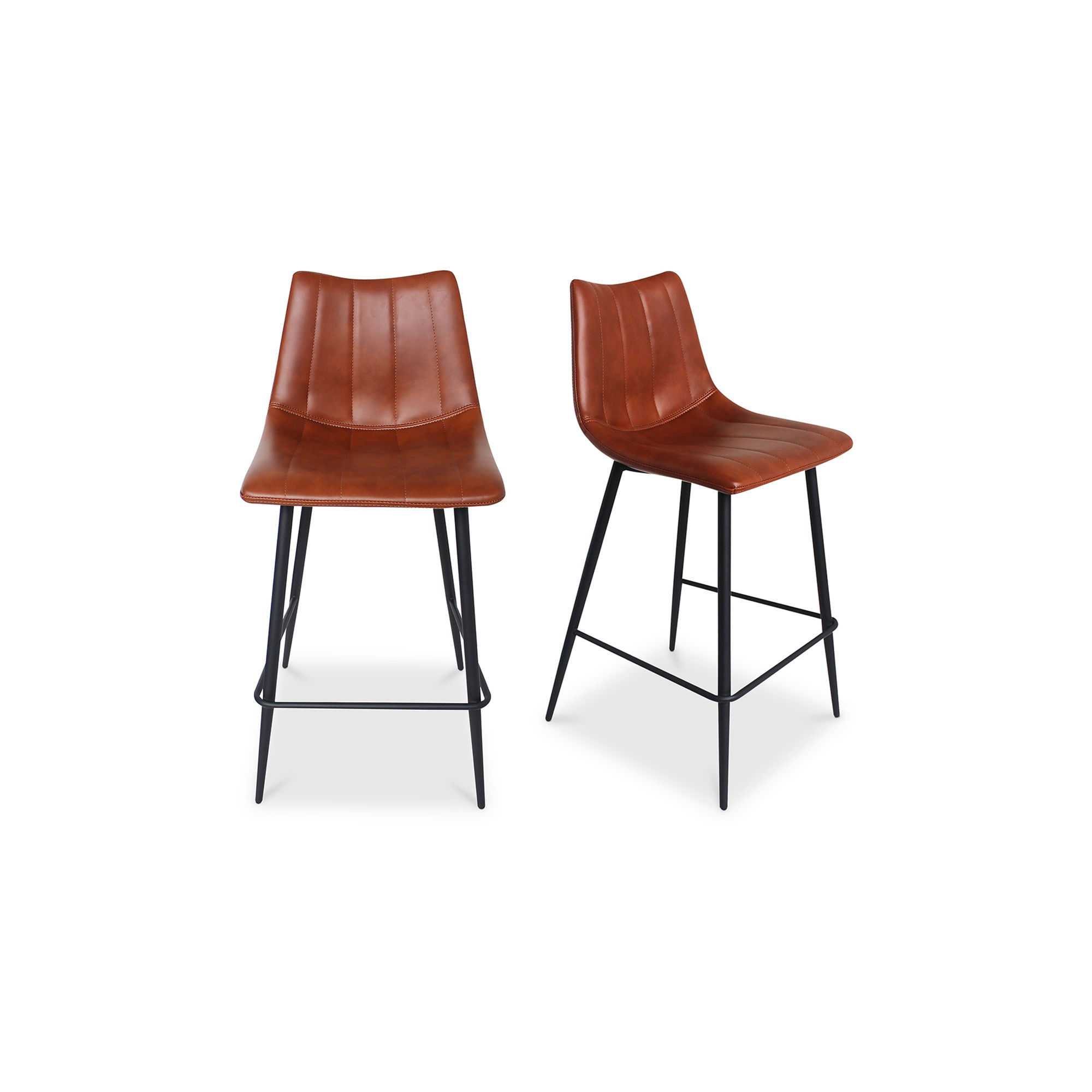 Alibi Counter Stool Brown - Set Of Two, Counter & Bar Stool by Moe's Home, 17.7" width x 37" height x 20" depth View 2