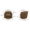 Oscy Leather Swivel Chair Tan, Accent Chair by Moe's Home, 31" width x 28.35" height x 31" depth thumbnail 10