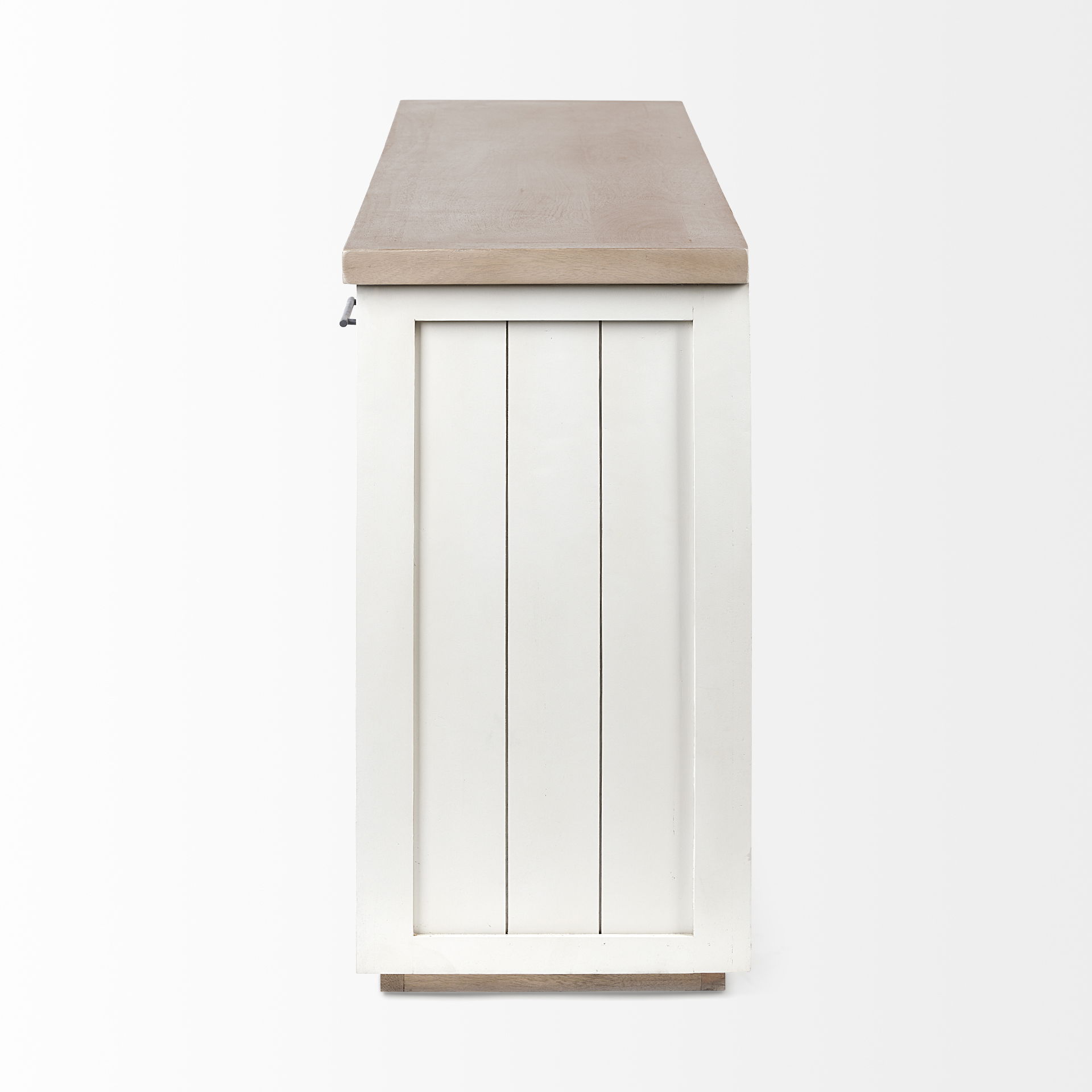 Fairview III Solid Wood Brown Top & White Frame 4 Cabinet Door Sideboard, Sideboards & Buffet by Mercana, 73" length x 17" width x 32" height View 4