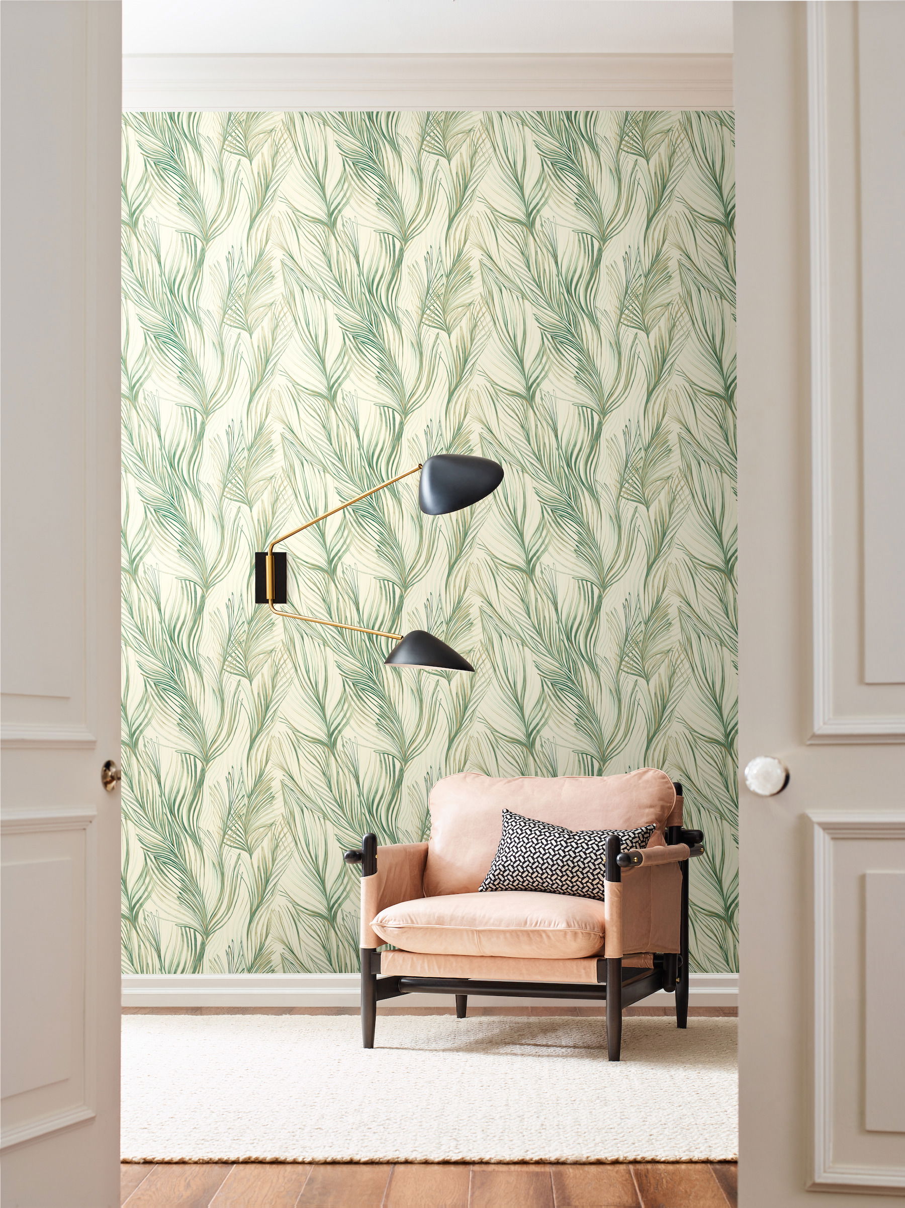Peaceful Plume Green Wallpaper large image 
