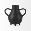 Cyrus Black Two handled Vase Decorative Object, by Mercana, 8.66" length x 4.72" width x 8.27" height thumbnail 8