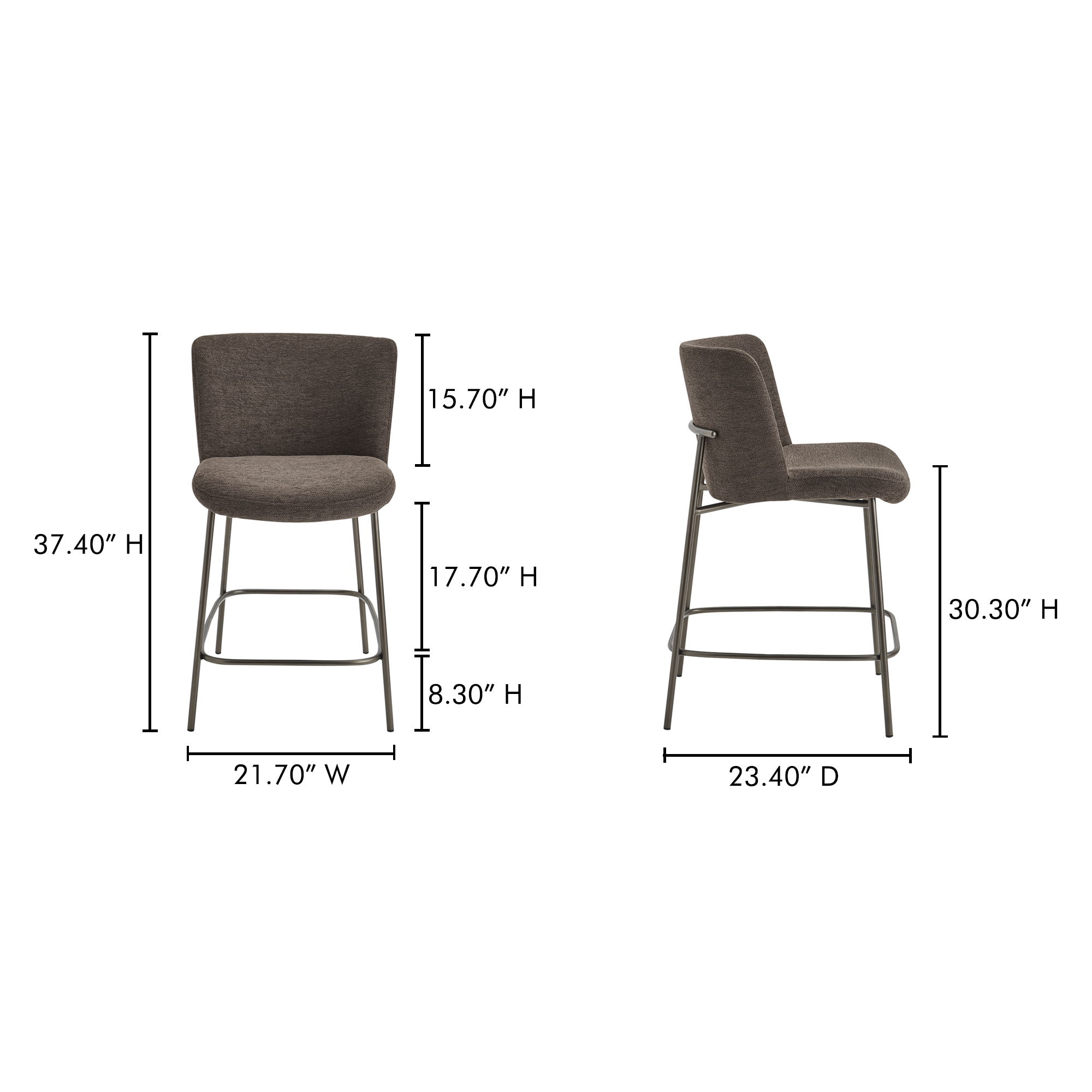 Early Counter Stool Dark Brown large image 
