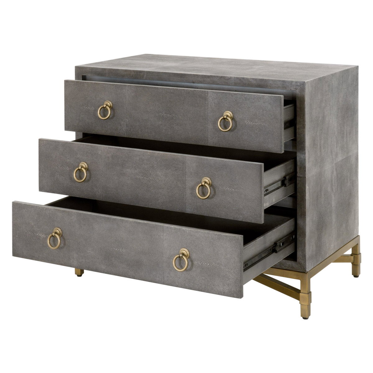 Strand Shagreen 3-Drawer Nightstand, by Essentials for Living, 35" width x 30" height x 19" depth View 4