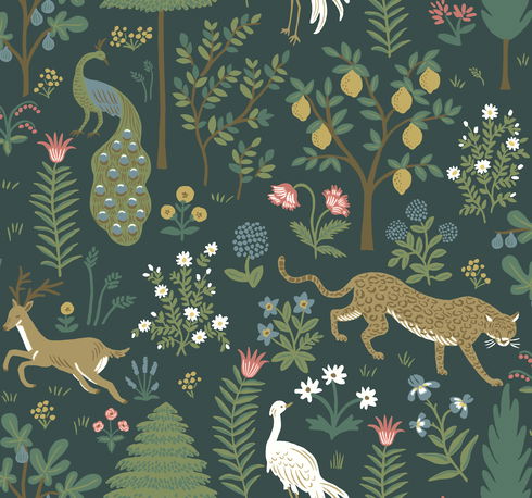 Menagerie Blue Wallpaper