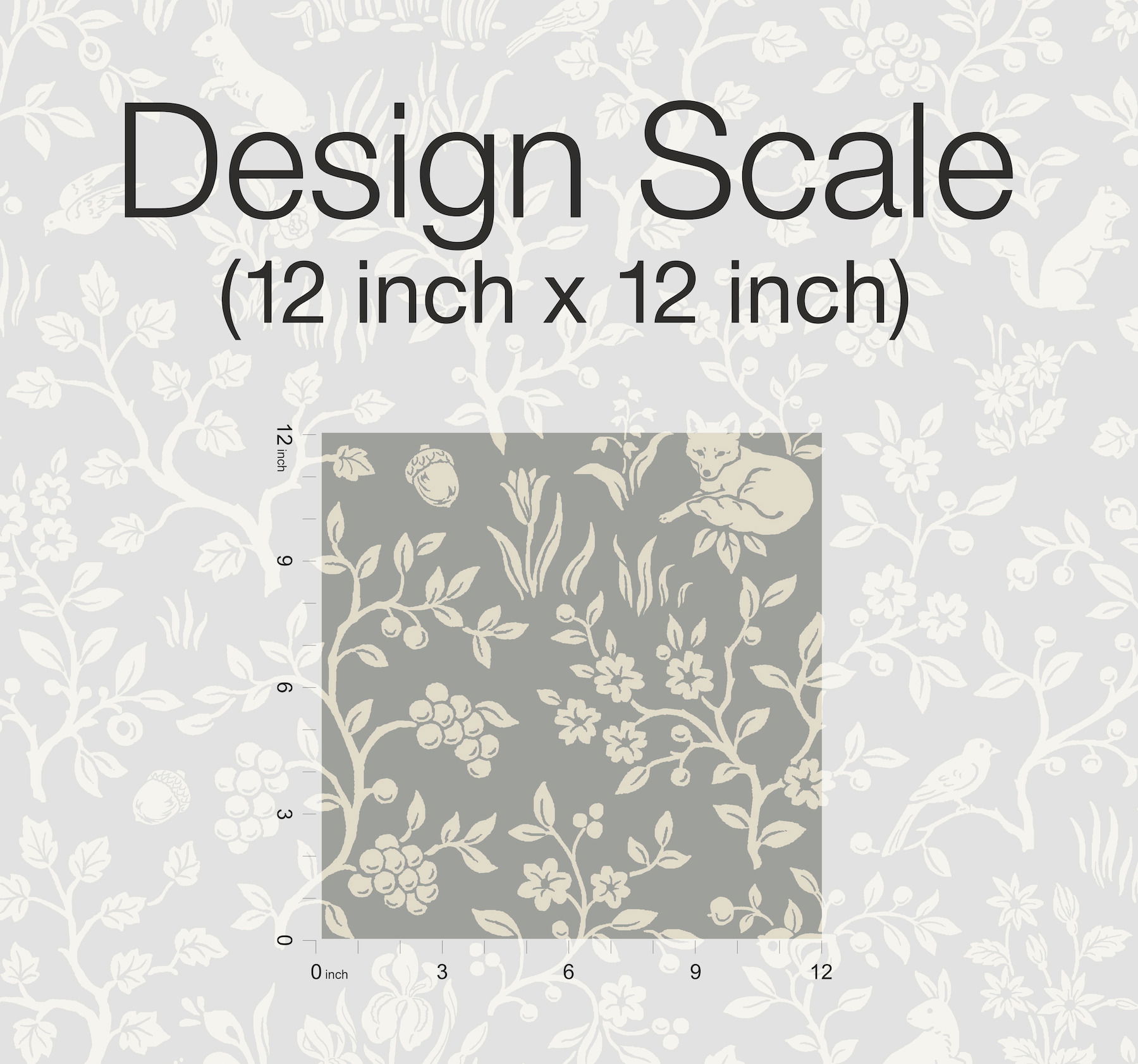 Magnolia Home Fox & Hare Grey Peel & Stick Wallpaper large image 