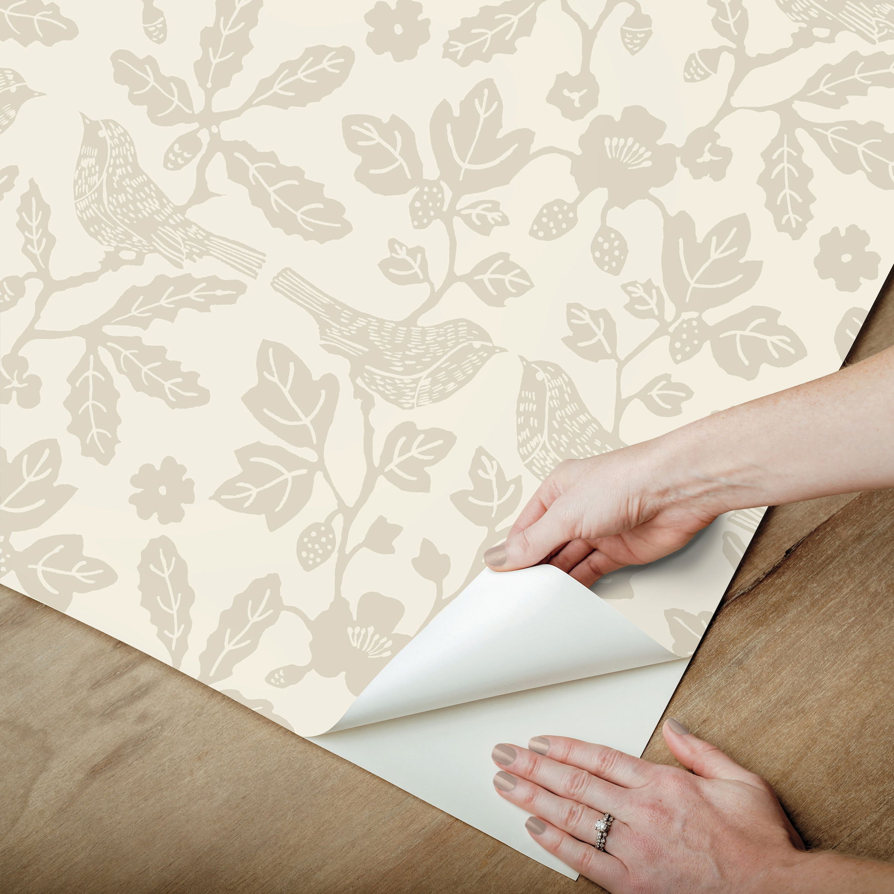 Sparrow & Oak Wicker Peel & Stick Wallpaper large image 