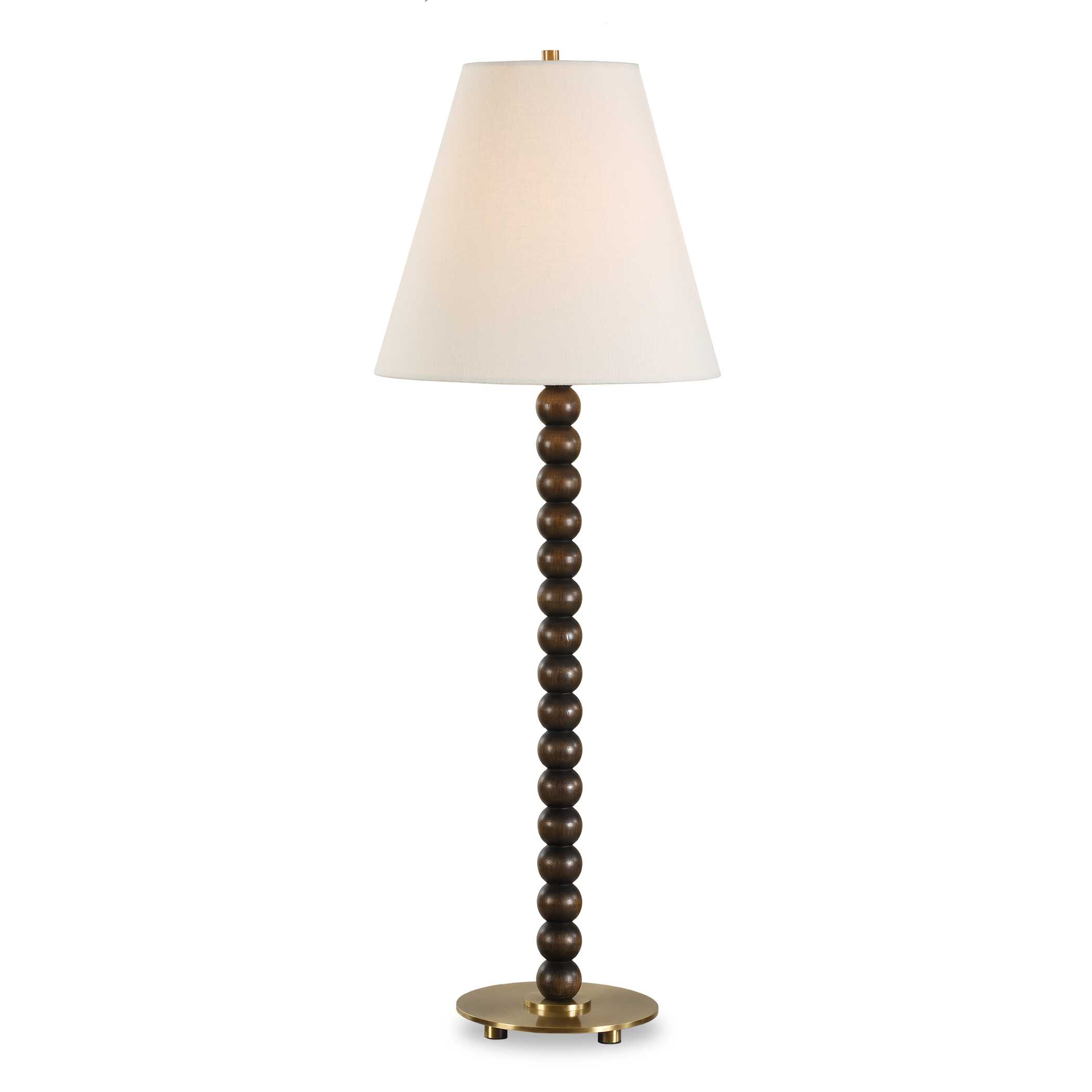 Gallus Wood Spheres Table Lamp, by Uttermost, 12" width x 34" height x 12" depth View 1