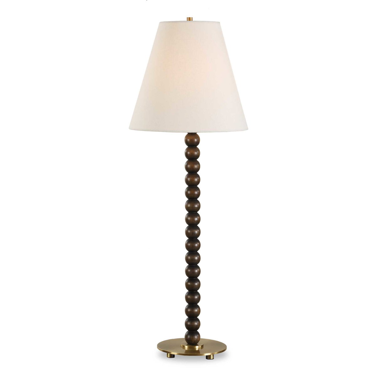 Gallus Wood Spheres Table Lamp, by Uttermost, 12" width x 34" height x 12" depth View 1