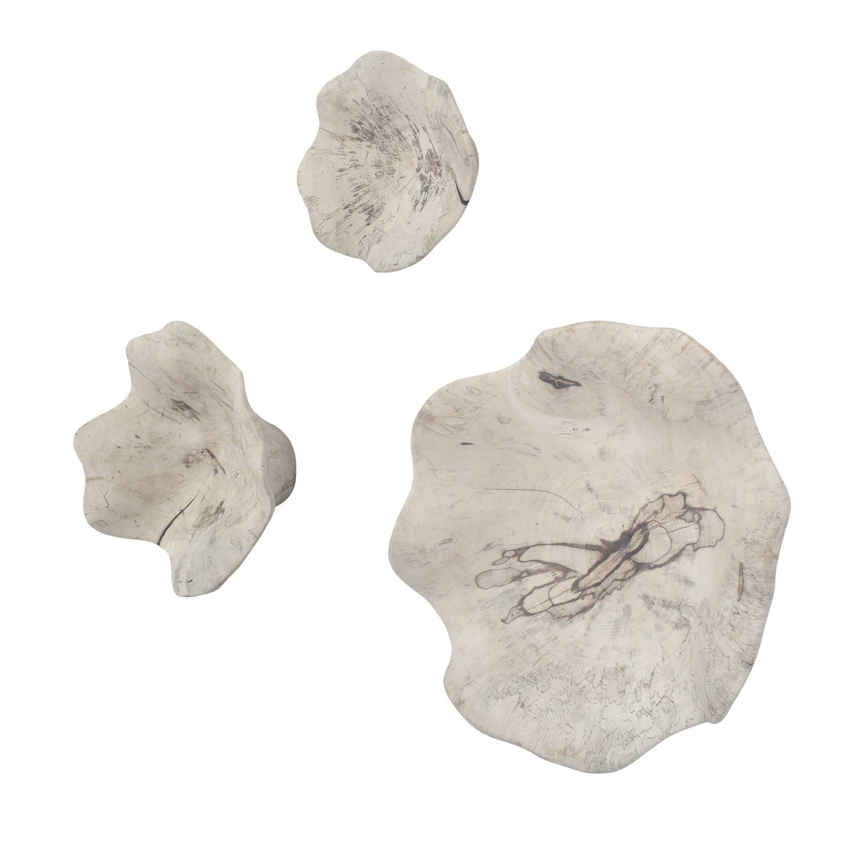 Teo Bleached Wood Wall Decor Set/3, Sculptural Wall Art by Uttermost, 15.75" width x 7" height x 15.75" depth View 3
