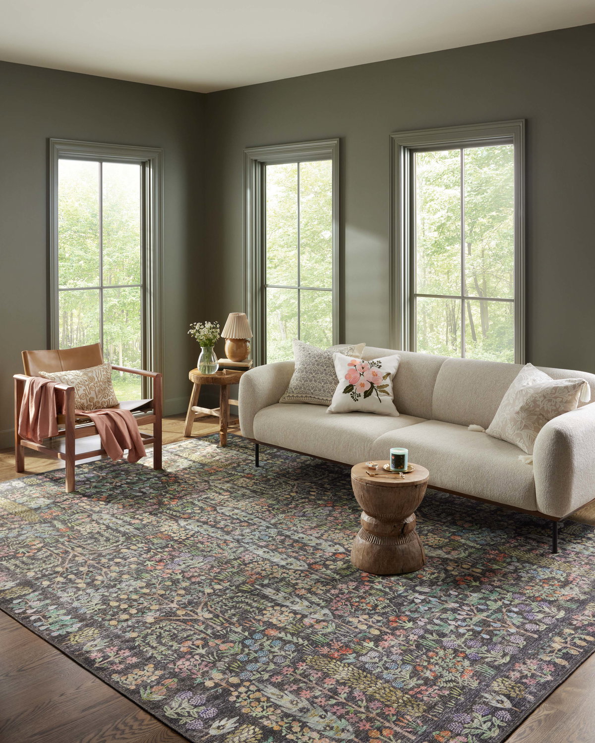 Rifle Paper Co. x Loloi Maison Rug, 5' length x 5' width View 2