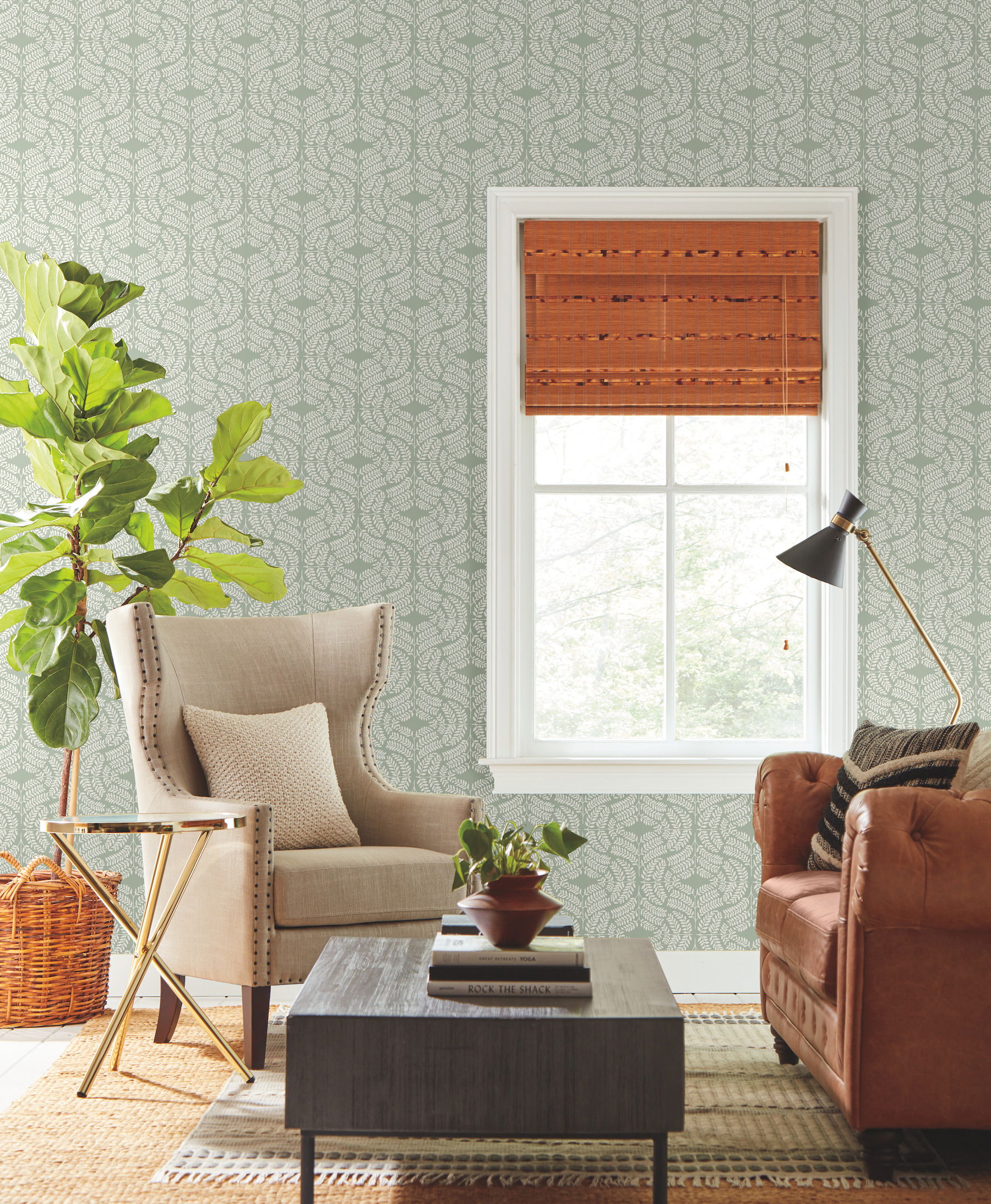 Fern Tile Green Wallpaper large image 