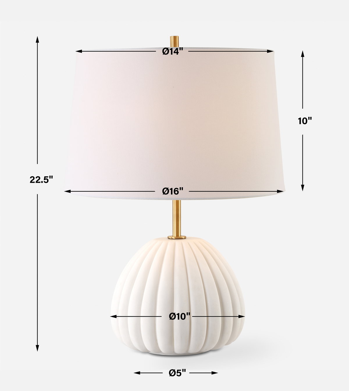 Lynna Ivory Table Lamp, by Uttermost, 16" width x 22.5" height x 16" depth View 3