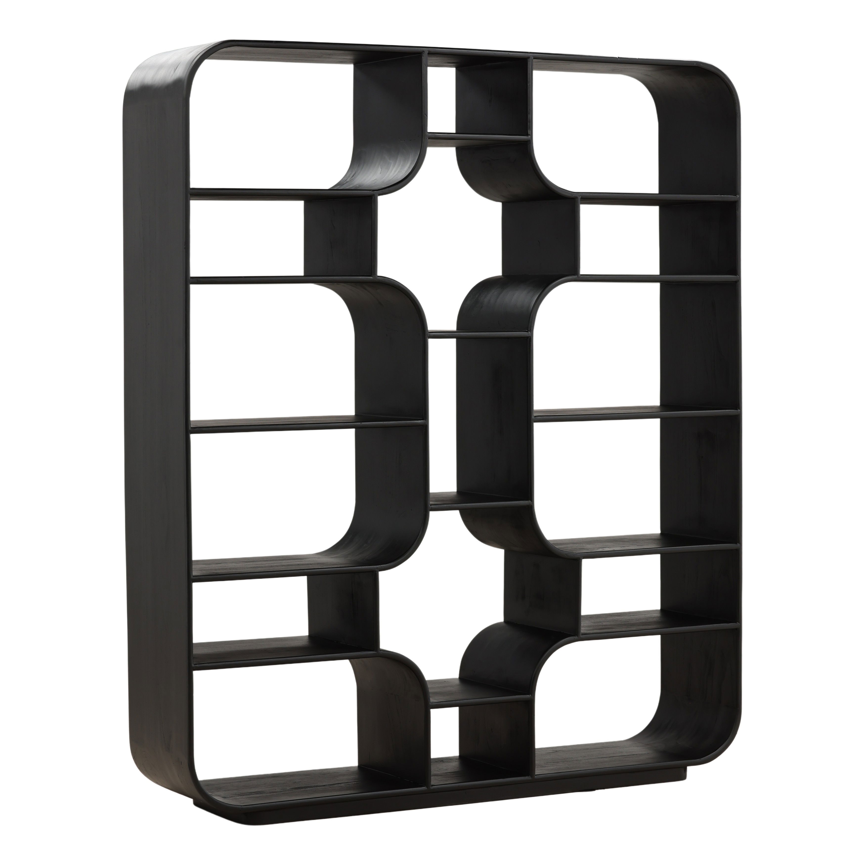 Gaetan Bookcase Black, Shelving & Bookcase by Dovetail, 67" width x 79" height x 16" depth View 1