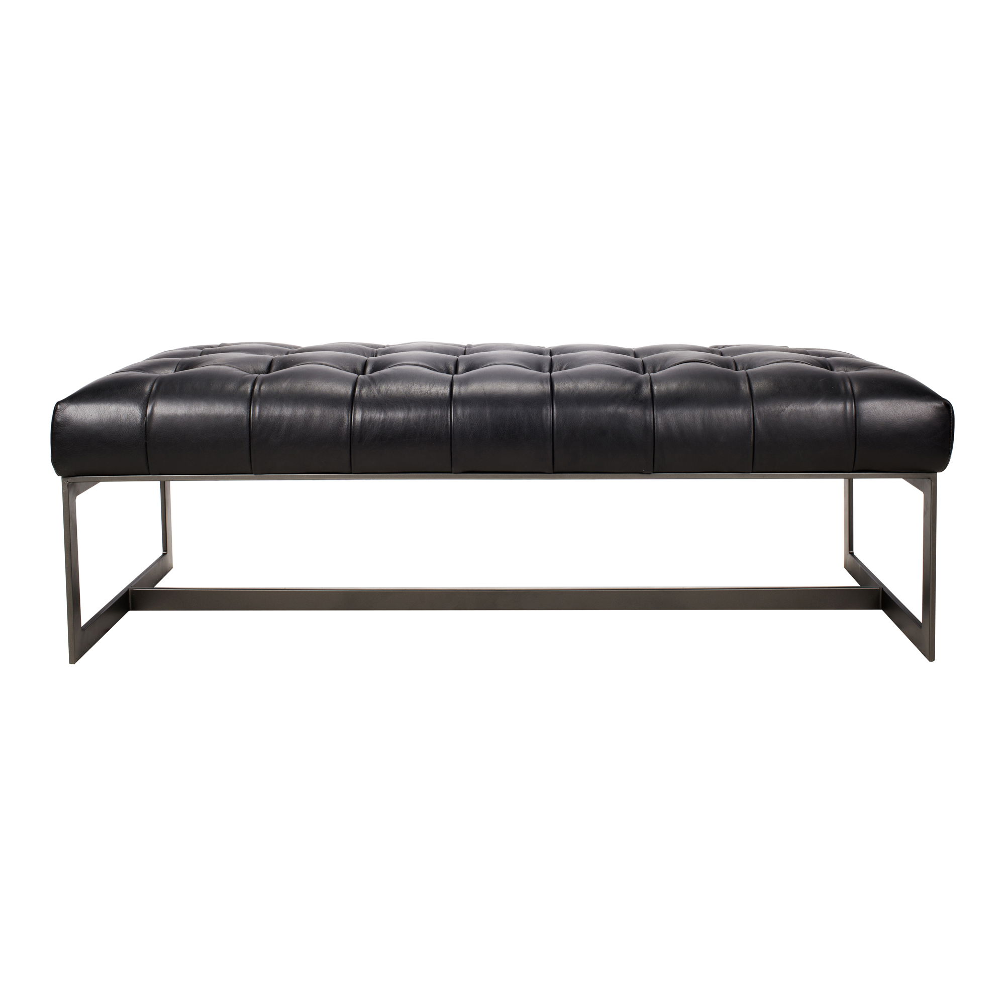 Wyatt Leather Bench Black large image 