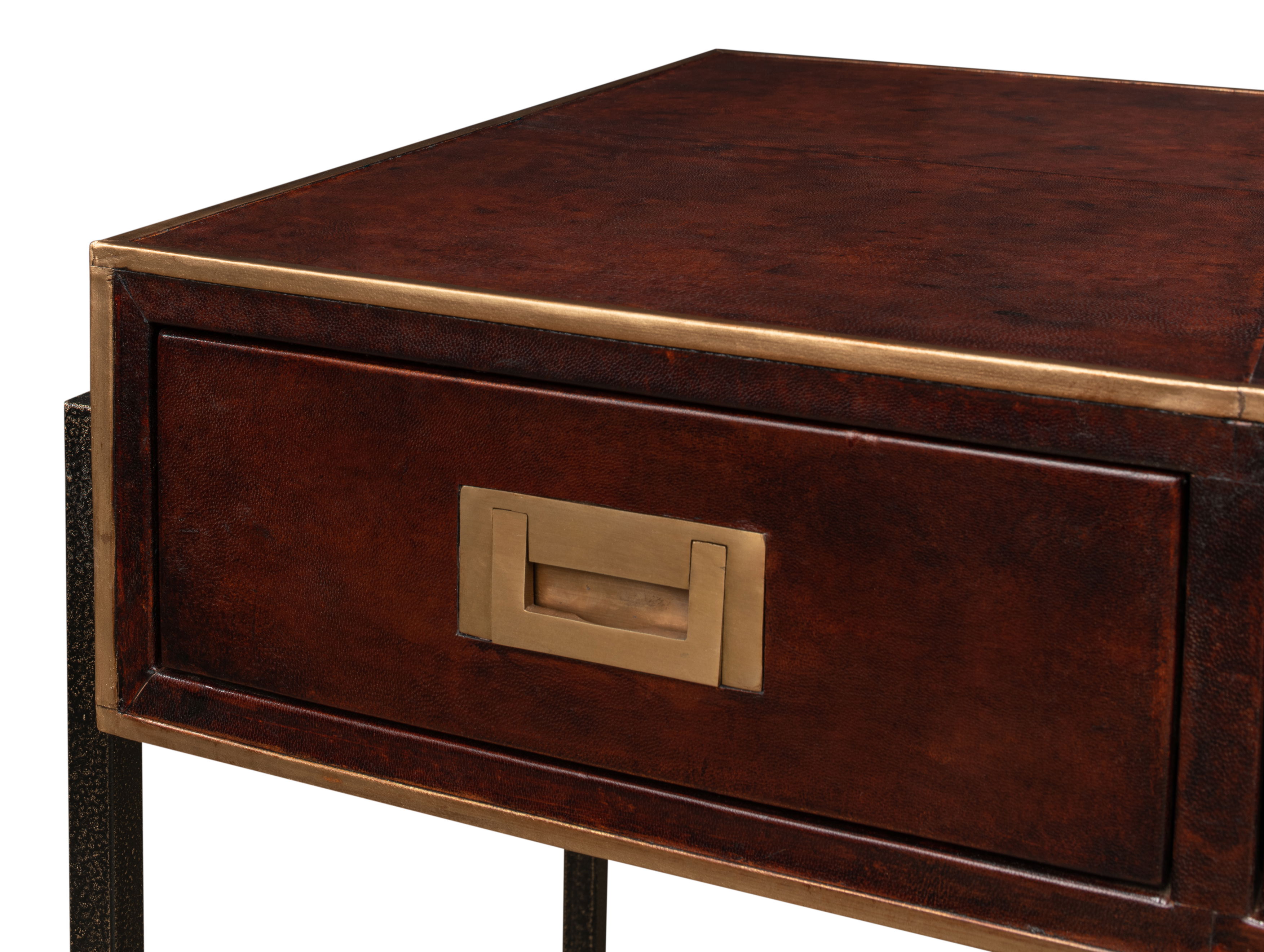 Old Brown Leather Desk large image 