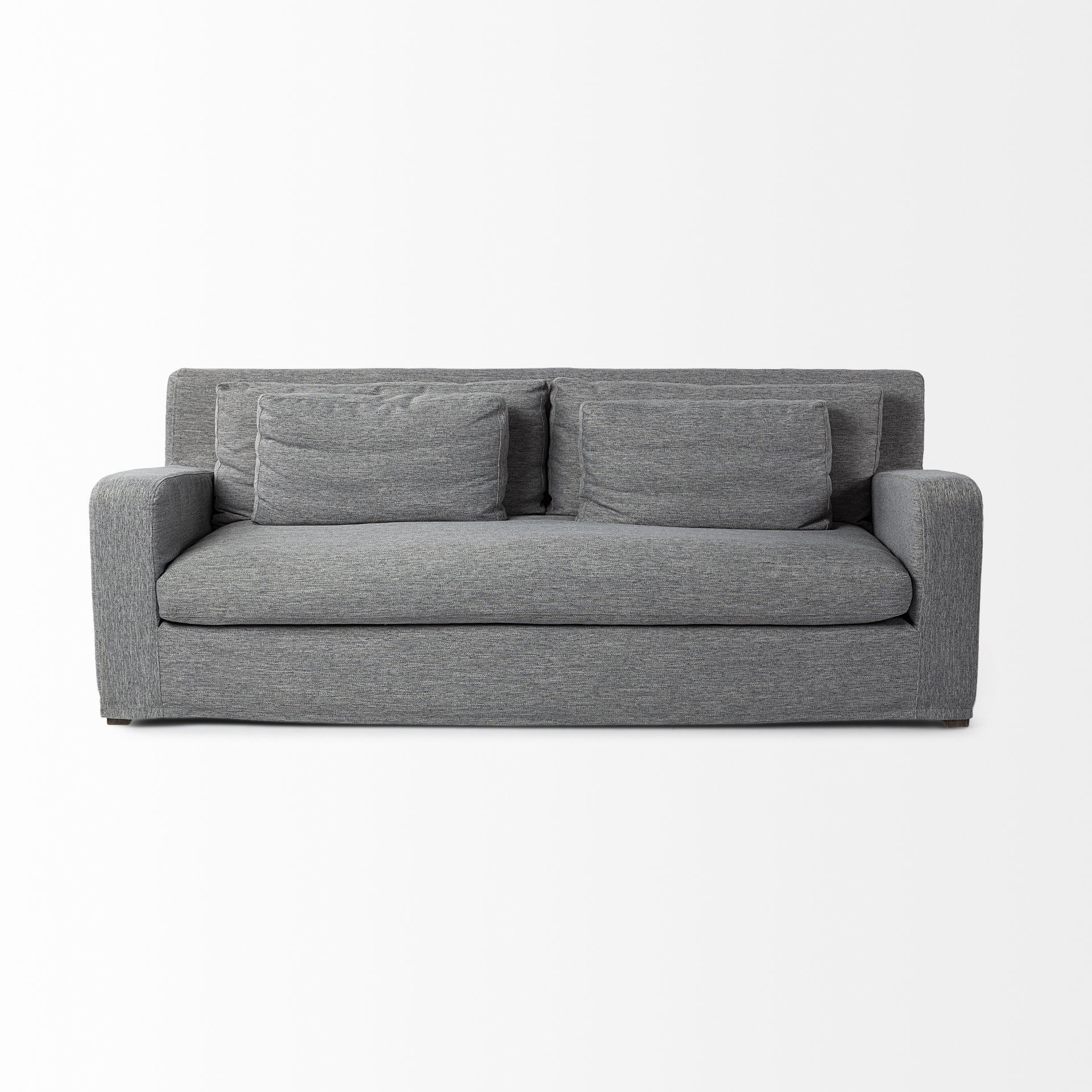 Denly II 92' Casterock Gray Slipcover Three Seater Sofa, Sofas & Sectional by Mercana, 93" length x 38" width x 35" height View 4