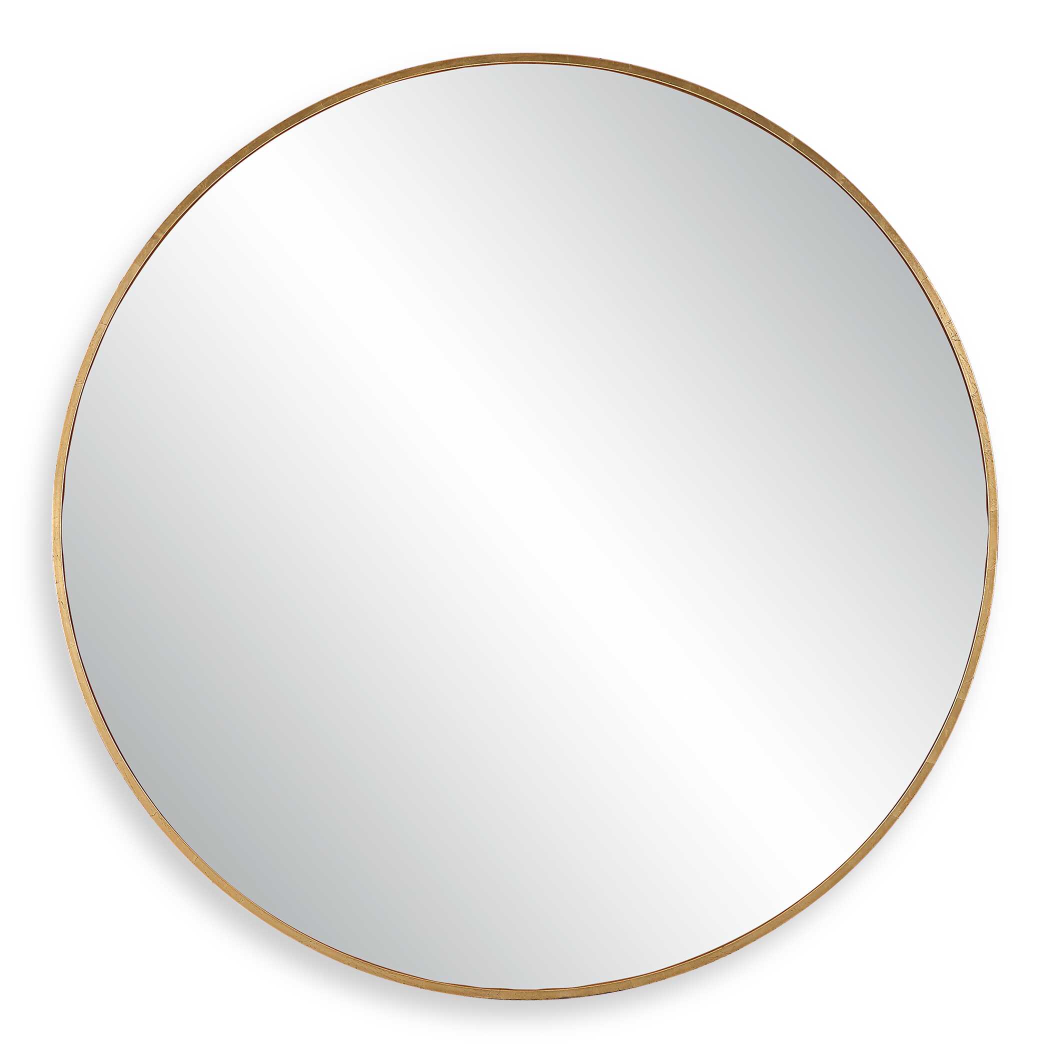 Junius Large Gold Round Mirror, by Uttermost, 60" width x 60" height x 1.5" depth View 1
