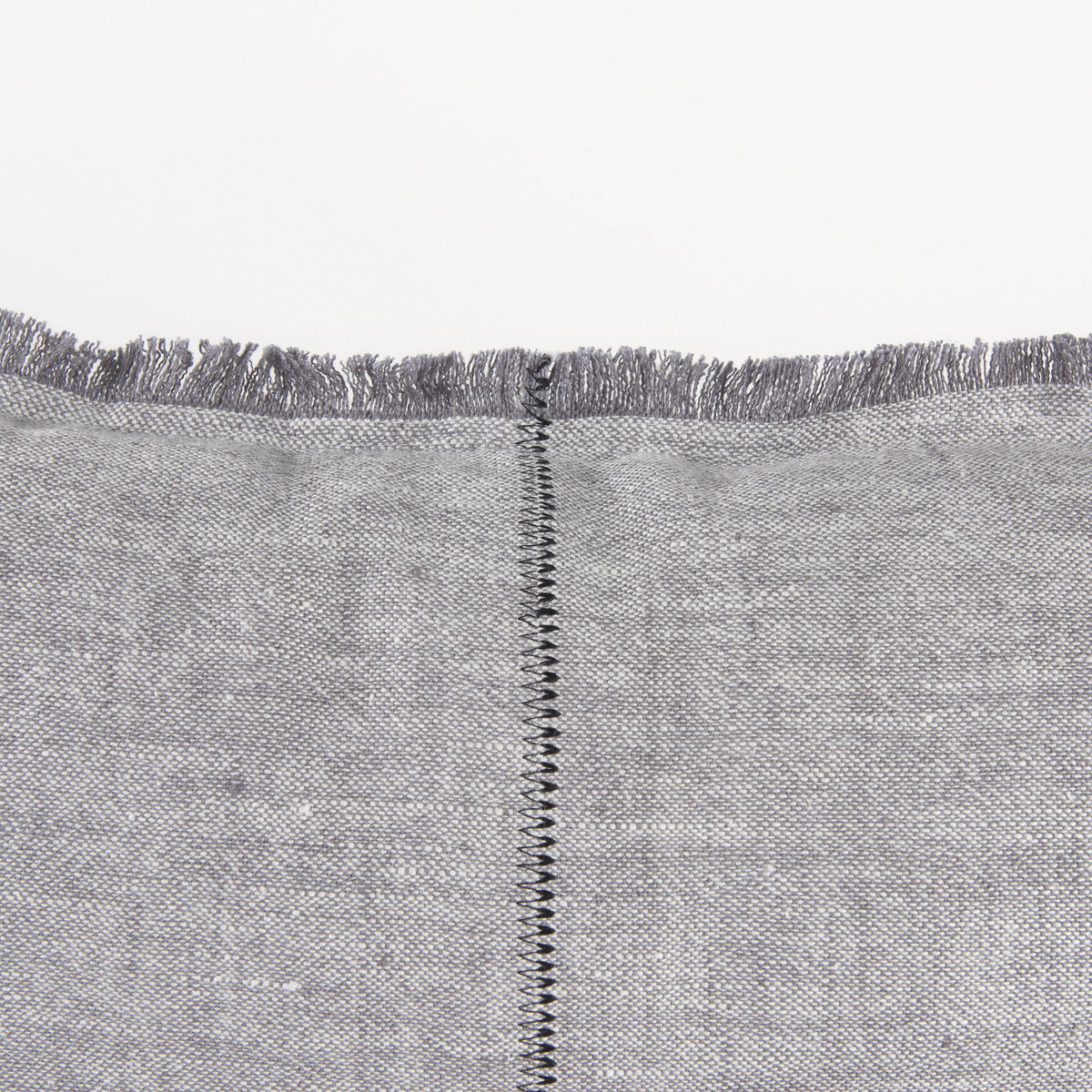 Thais 13x21 Gray Fabric Fringed Decorative Pillow Cover, by Mercana, 13" length x 21" width x 0.2" height View 11