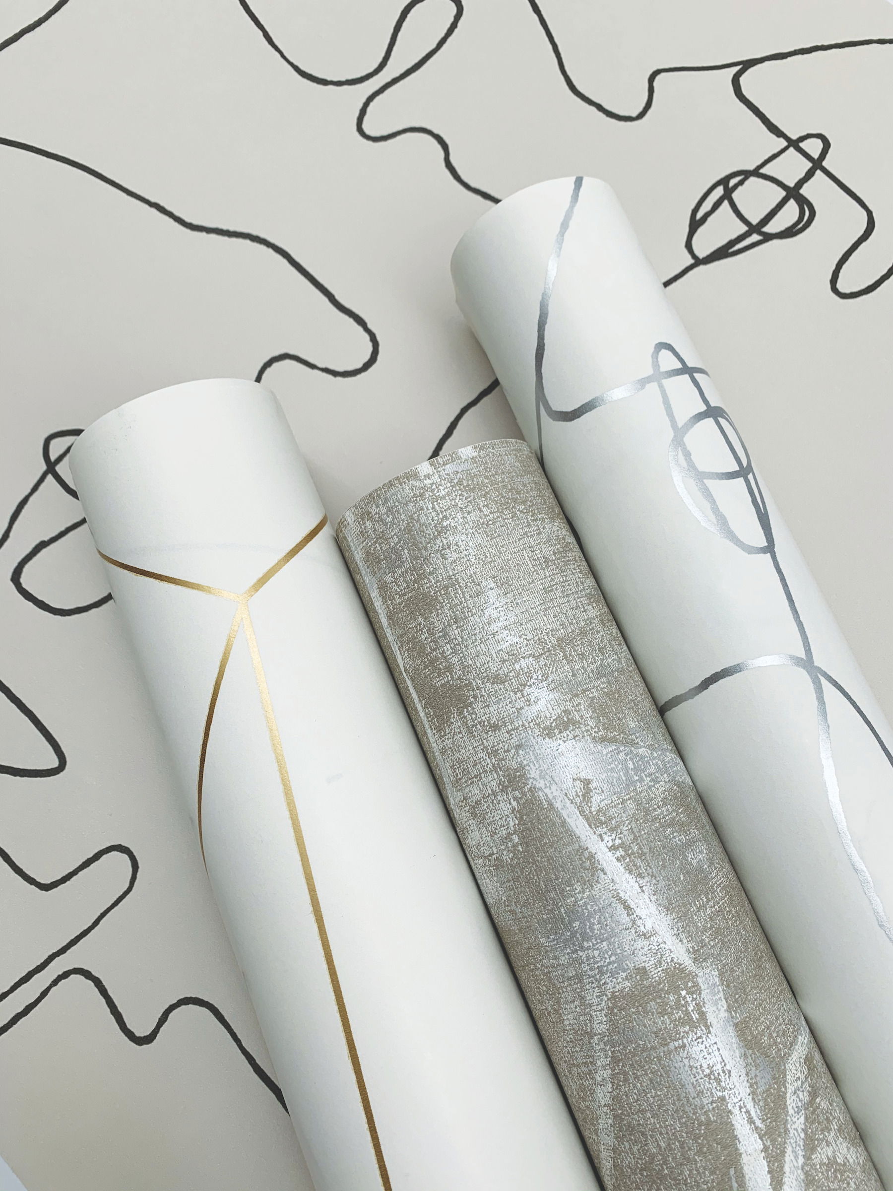 Pablo Portraits  Silver Metallic Peel & Stick Wallpaper large image 