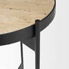 Wade Travertine Marble with Matte Black Metal End Tables, Side & End Table by Mercana, 26" length x 14" width x 24" height thumbnail 8