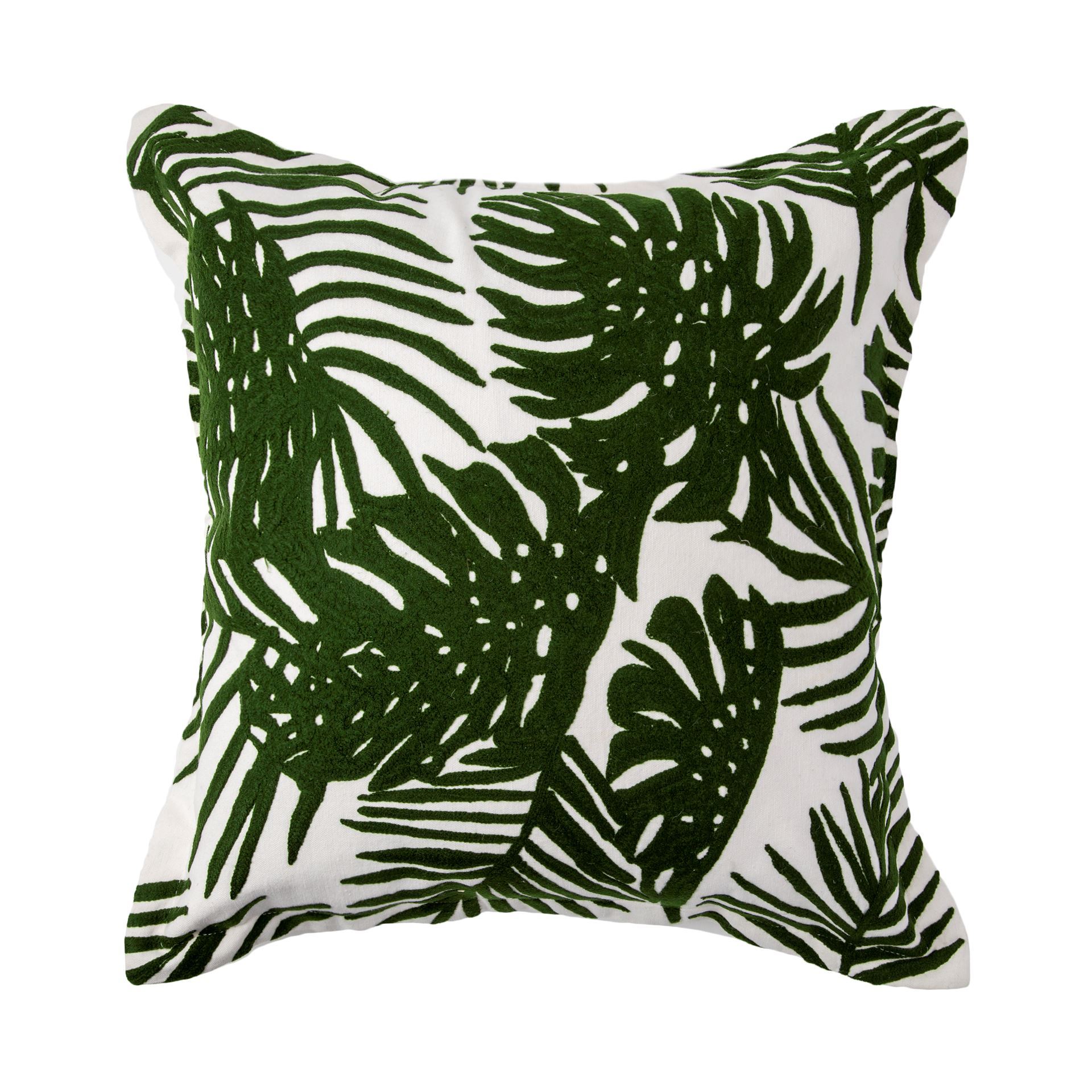 Boyle I 20 x 20 Green Tropical Palm Leaf Decorative Pillow Cover, by Mercana, 20.08" length x 20.08" width x 0.2" height View 3