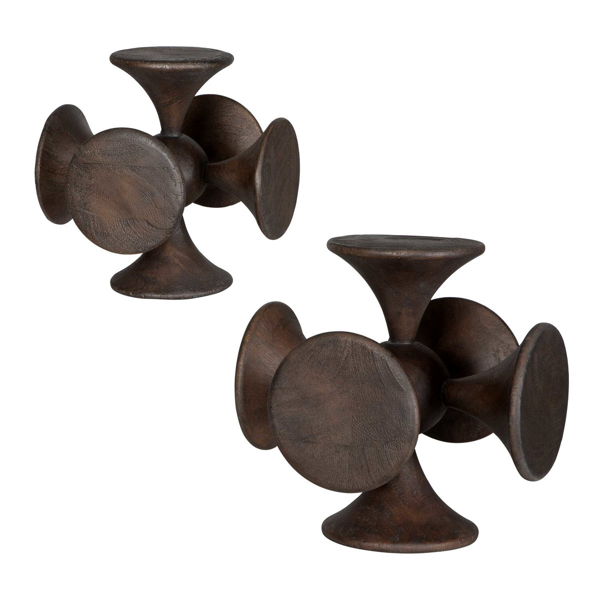 Balanced Harmony Dark Wooden Sculptures Set/2, Figurines & Statue by Uttermost, 10" width x 10" height x 10" depth View 4