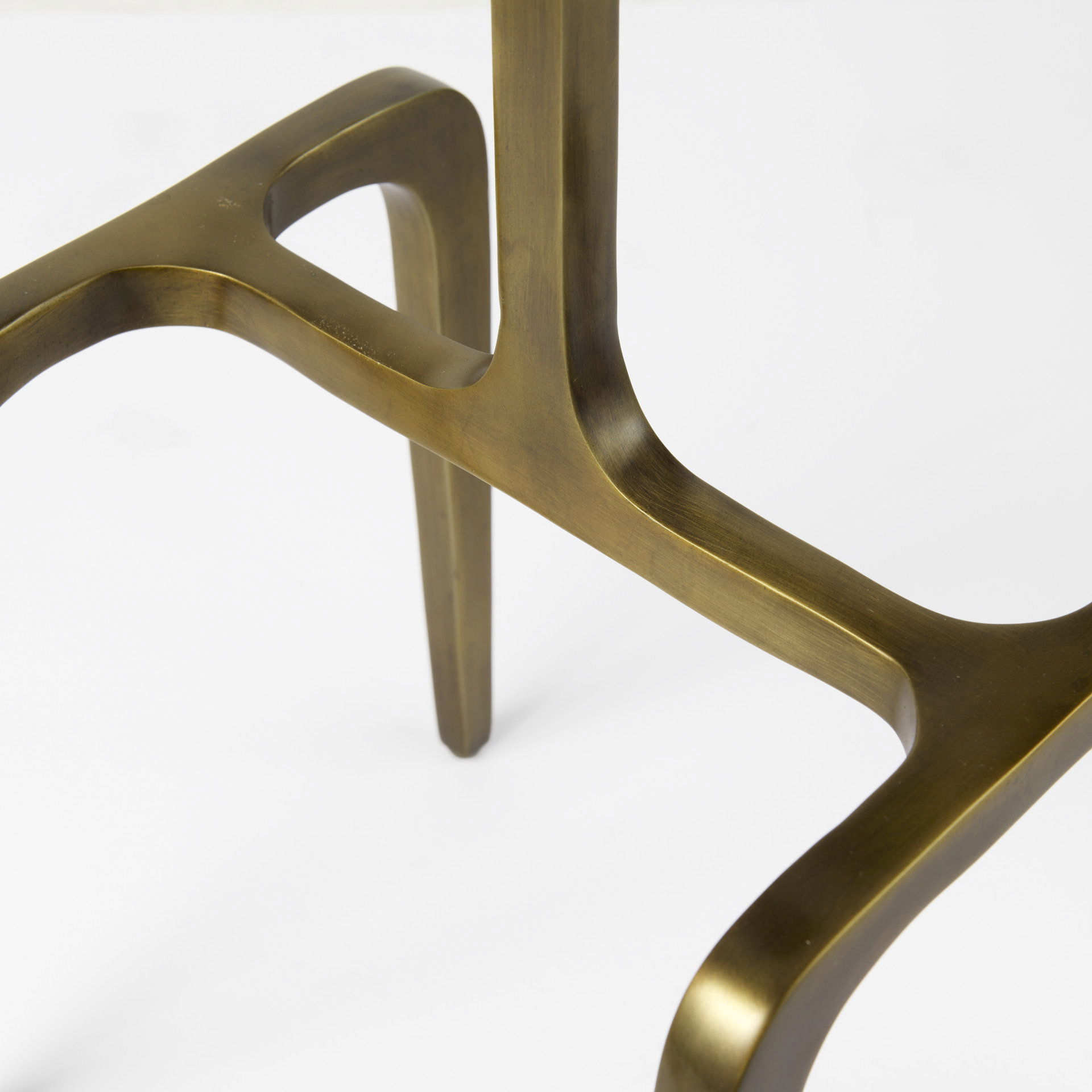 Preston  White Marble Top with Gold Metal Accent Table large image 