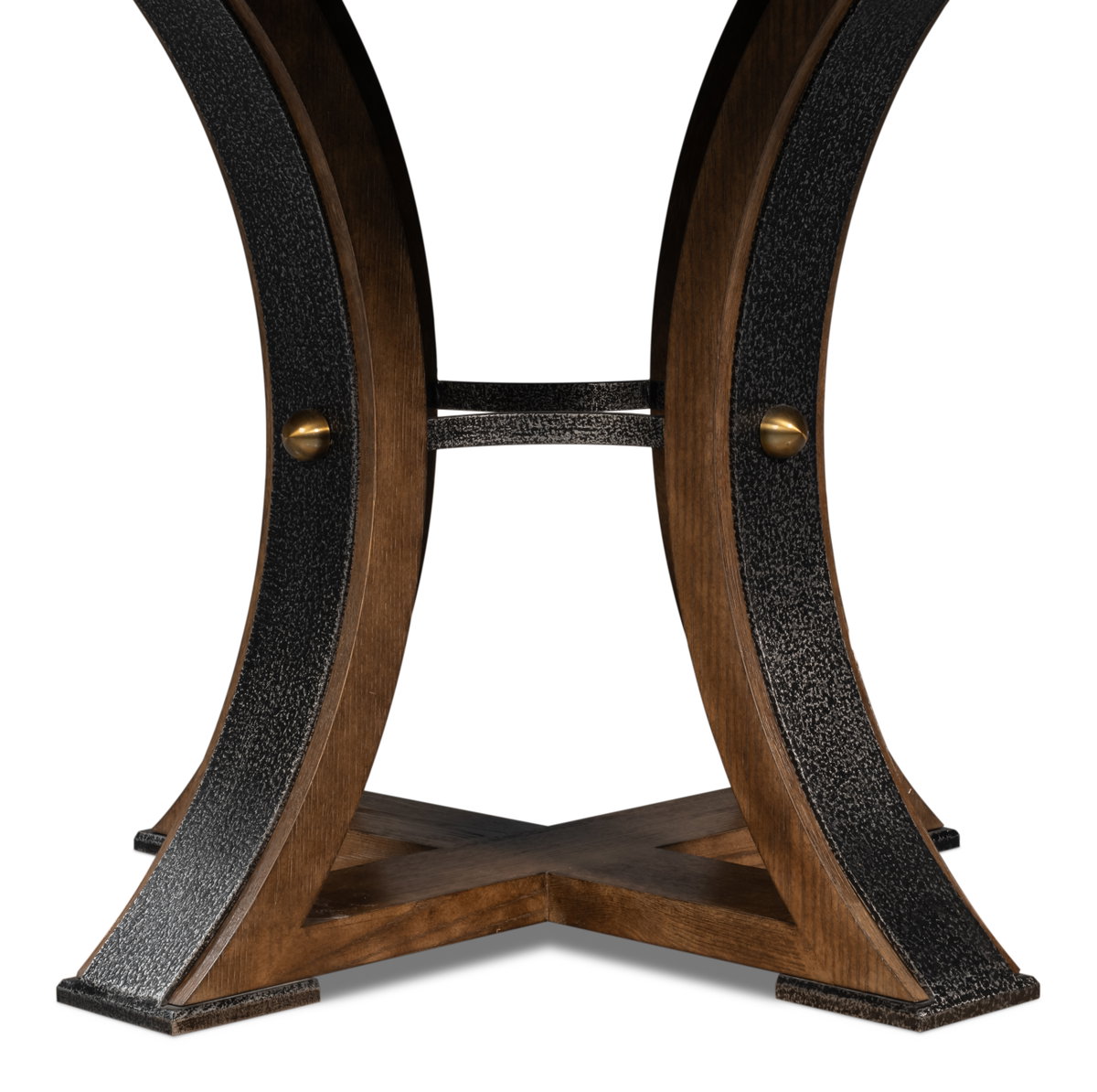 Tower Jupe Dining Table  Med Light Mink, by Sarreid, 4'7" length x 4'7" width x 2'6" height View 6