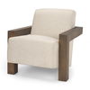 Sovereign Oatmeal Fabric Upholstered with Solid Wood Frame Accent Chair thumbnail 0
