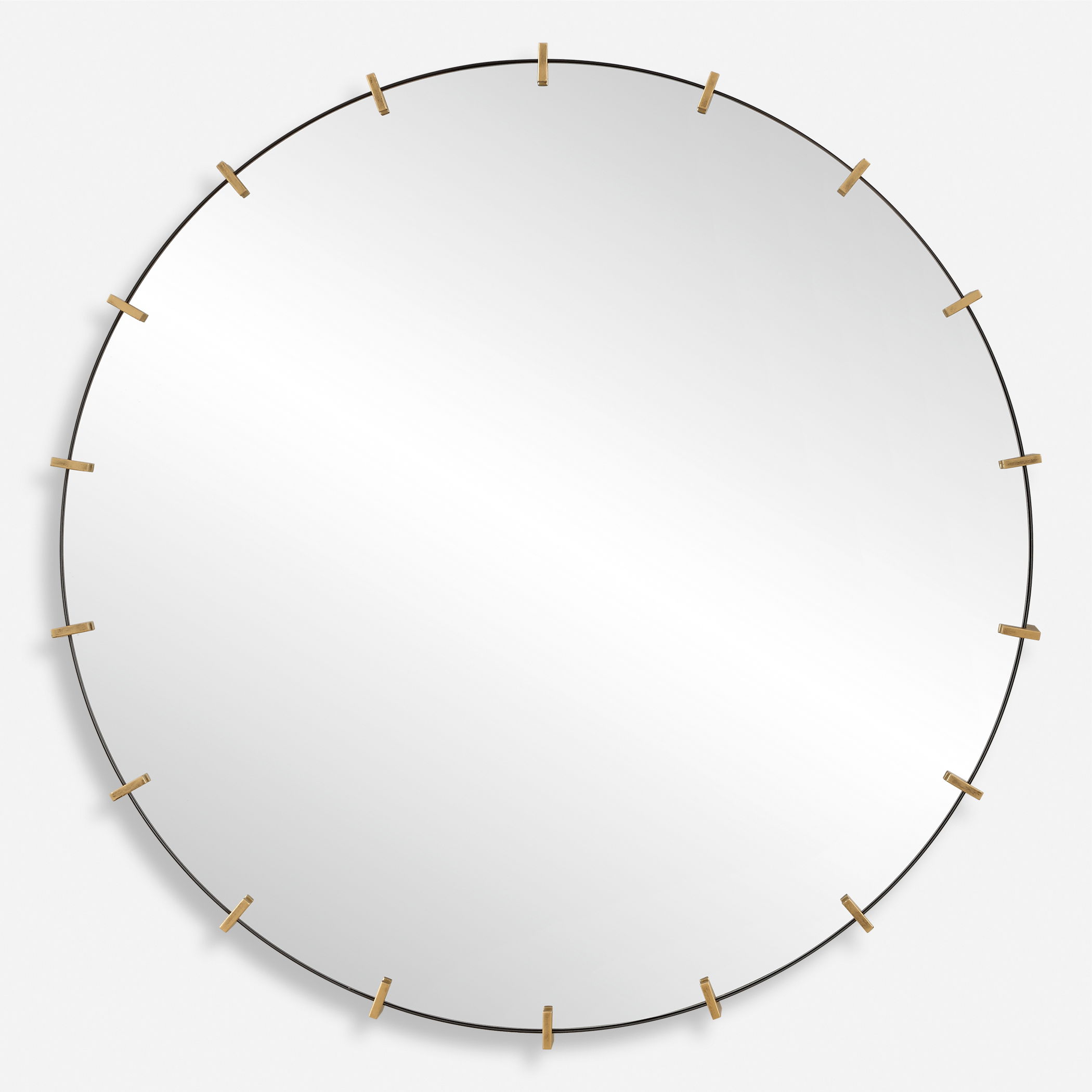Pali Industrial Round Mirror, by Uttermost, 43.11" width x 43.11" height x 2.56" depth View 1