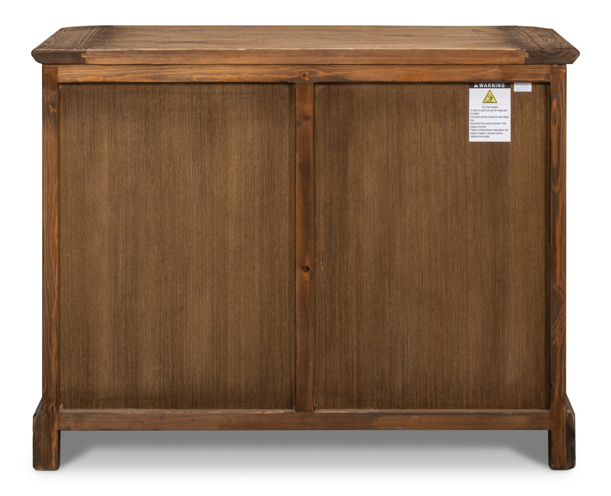 Stephano Two Door Sideboard  Brown, by Sarreid, 1'8" length x 3'11" width x 3' height View 3