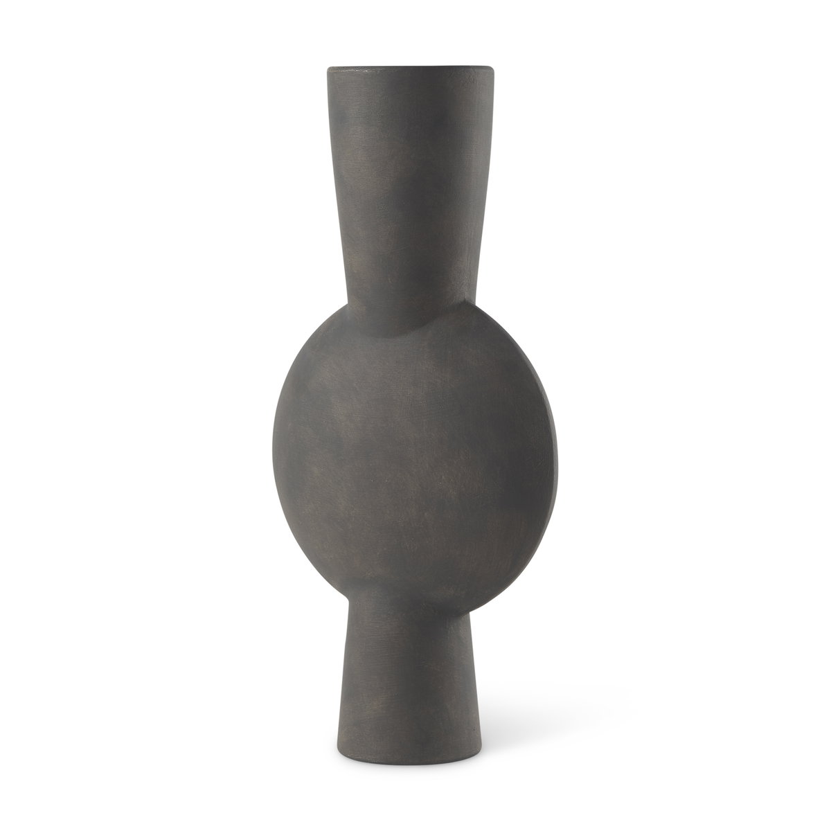 Kaz  Earthy Brown Ceramic Vase, by Mercana, 8.27" length x 3.94" width x 16.73" height View 1