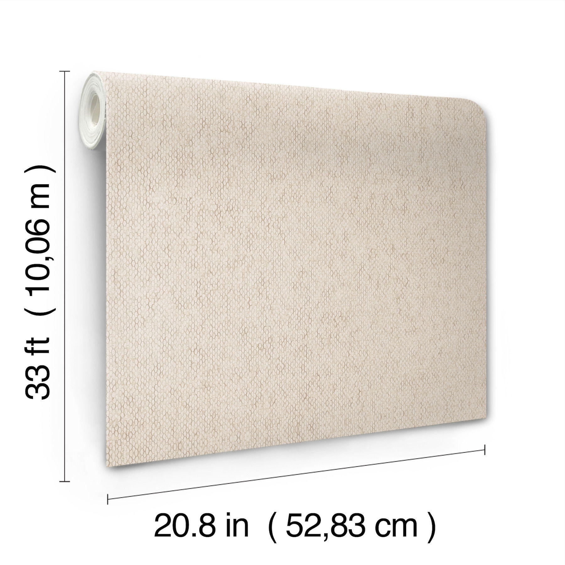 Stretched Hexagons Cream Wallpaper large image 