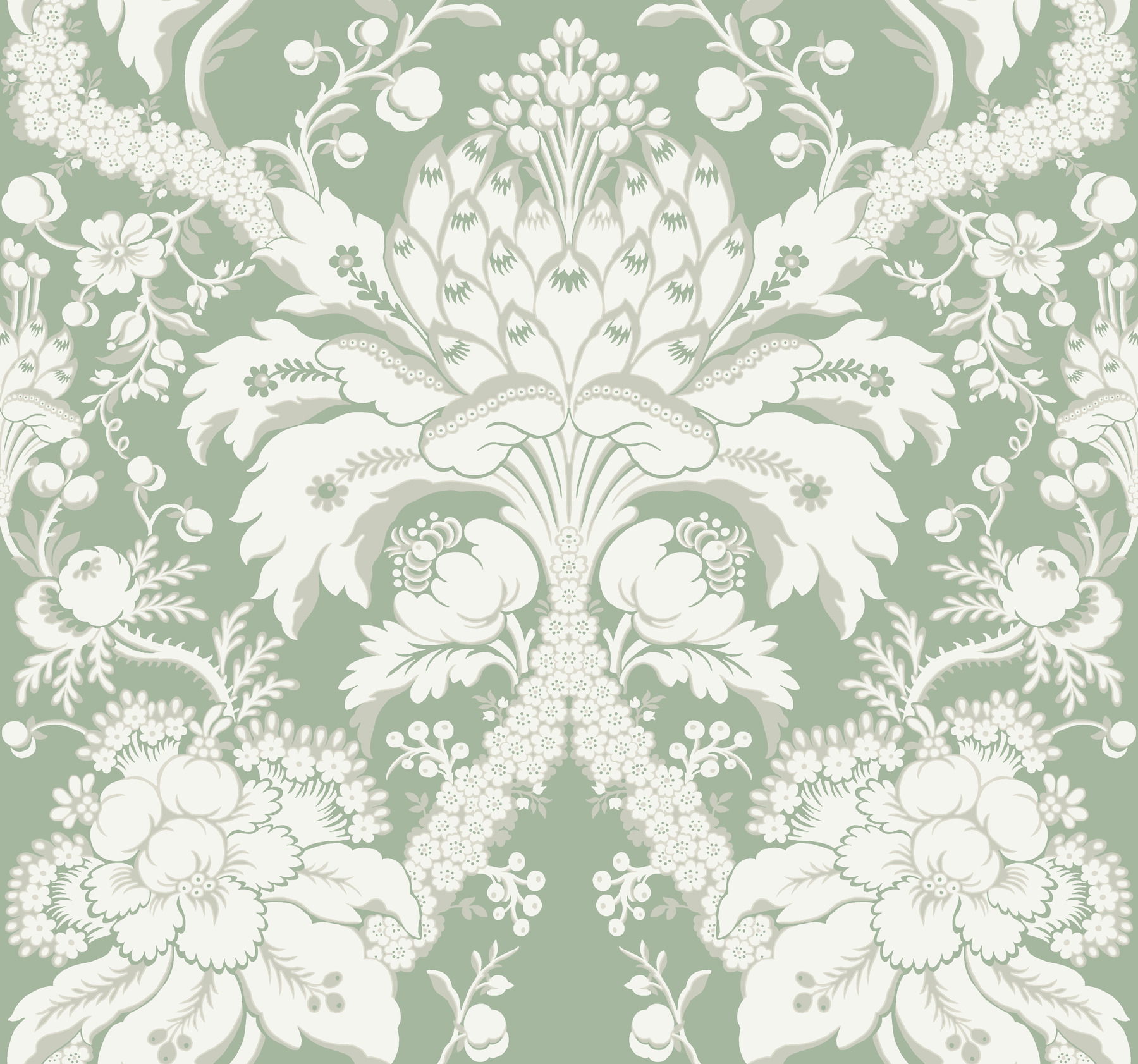 French Artichoke Dam Green Wallpaper large image 