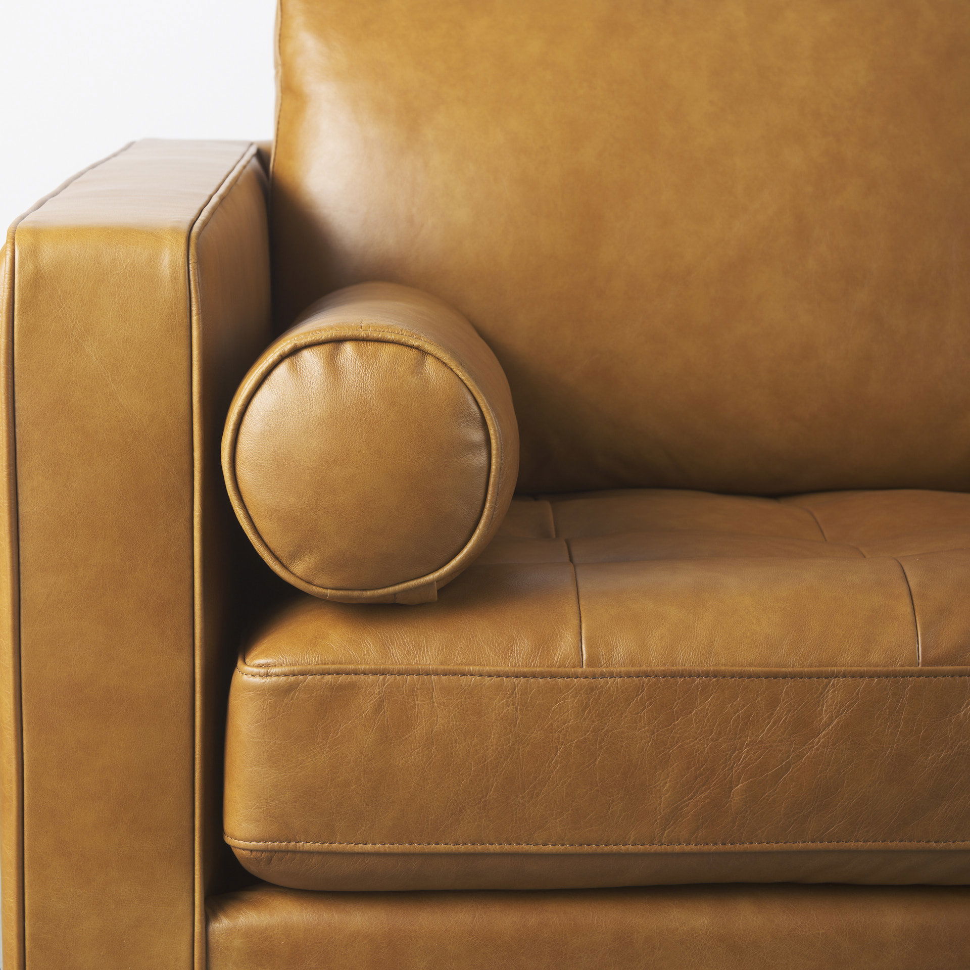 Svend 88.0L x 38.0W x 34.0H Tan Leather Sofa large image 
